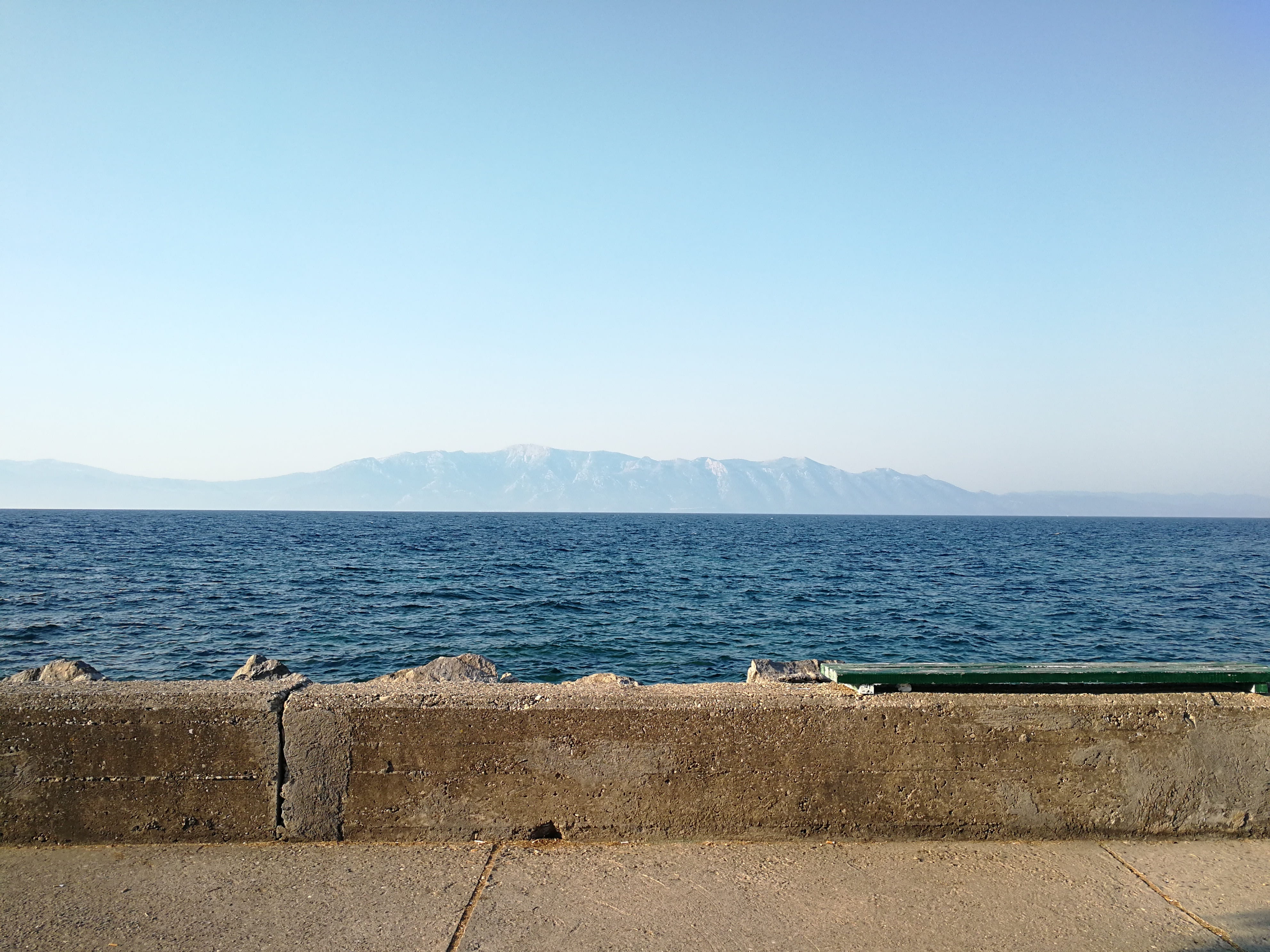 coast, land, mountain, beauty in nature, day, no people, blue, water, croatia, wall, 4K, sunlight, outdoors, hvar, tranquility, waters, clear sky, beach, HD Wallpaper