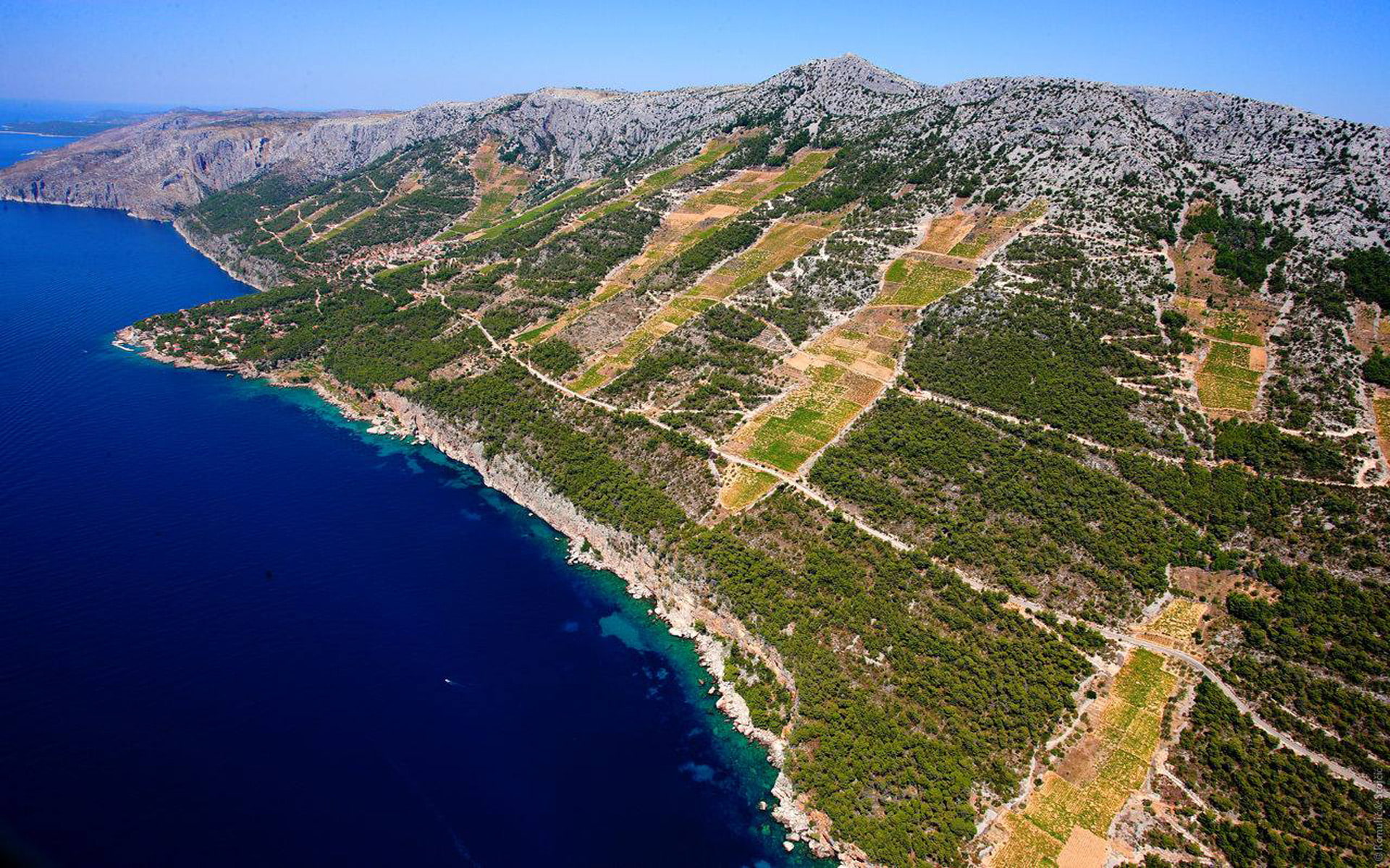 croatia, island, adriatic, hvar, sea, slopes, 1080P, southern, HD Wallpaper