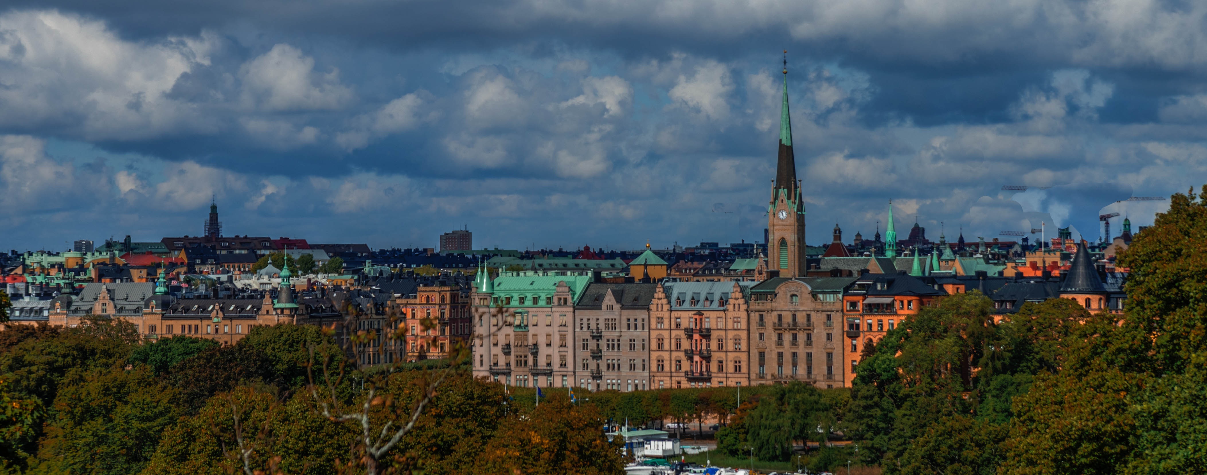summer, skyline, landscape, village, blue, landmark, urban, city, panorama, skyscraper, scandinavia, nature, environment, europe, sky, cloud - sky, gamla, HD Wallpaper
