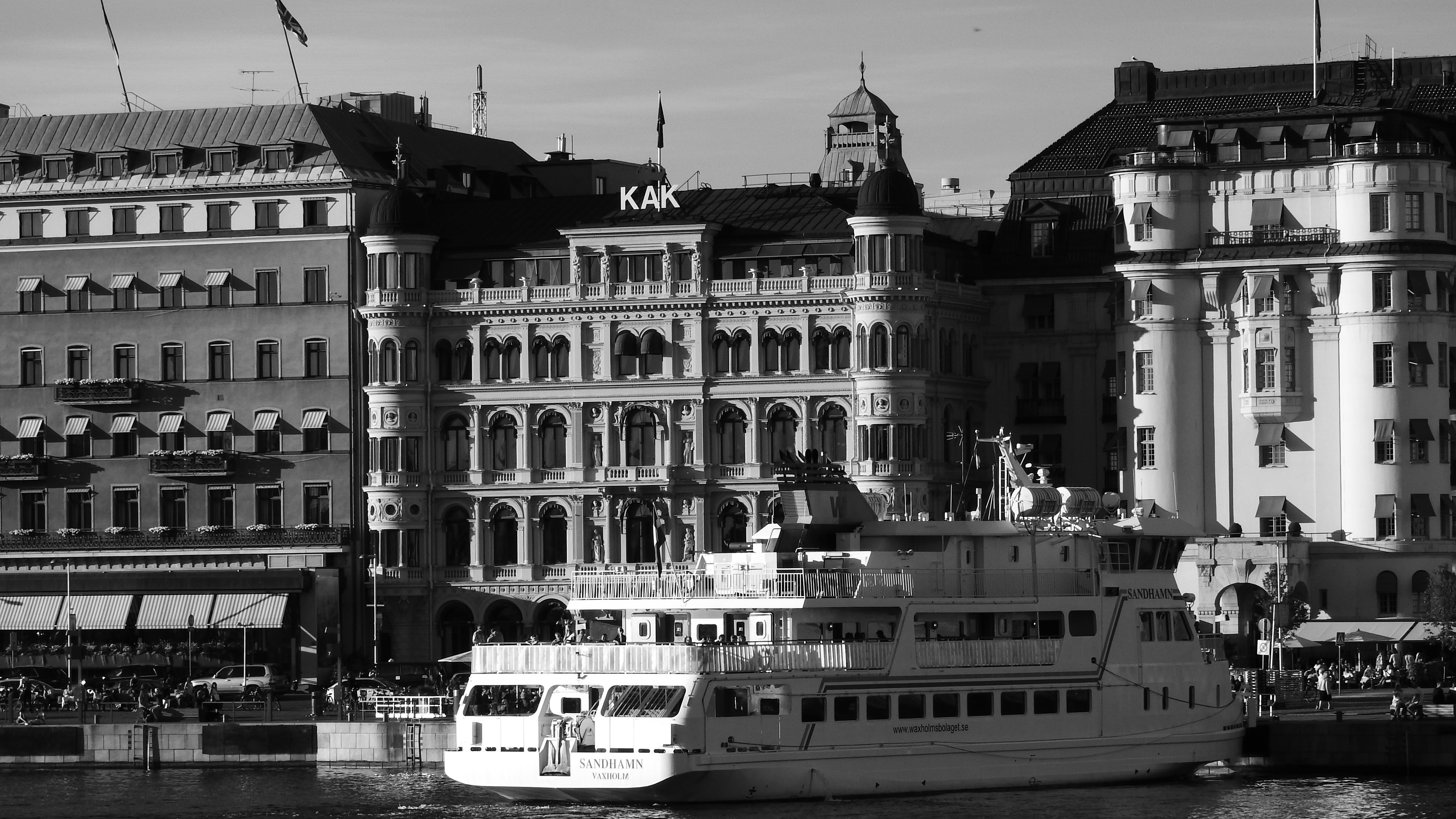 4K, moored, day, outdoors, cruise ship, passenger craft, built structure, water, architecture, old town, sailboat, stockholm, historical, harbor, building exterior, HD Wallpaper