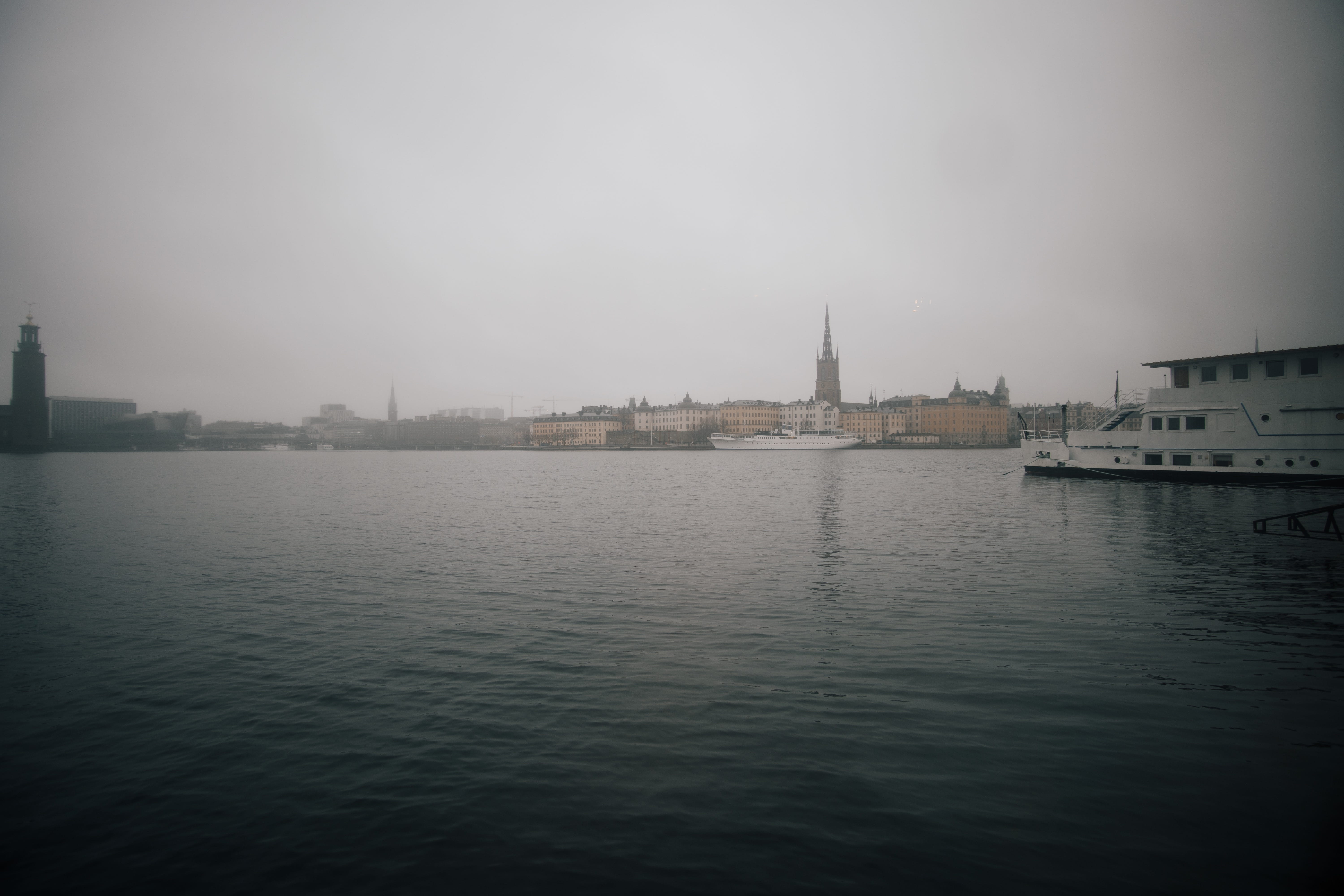 city, town, cityscape, holidays, no people, travel destinations, 5K, archipelago, stockholm, building exterior, river, nautical vessel, architecture, tower, HD Wallpaper