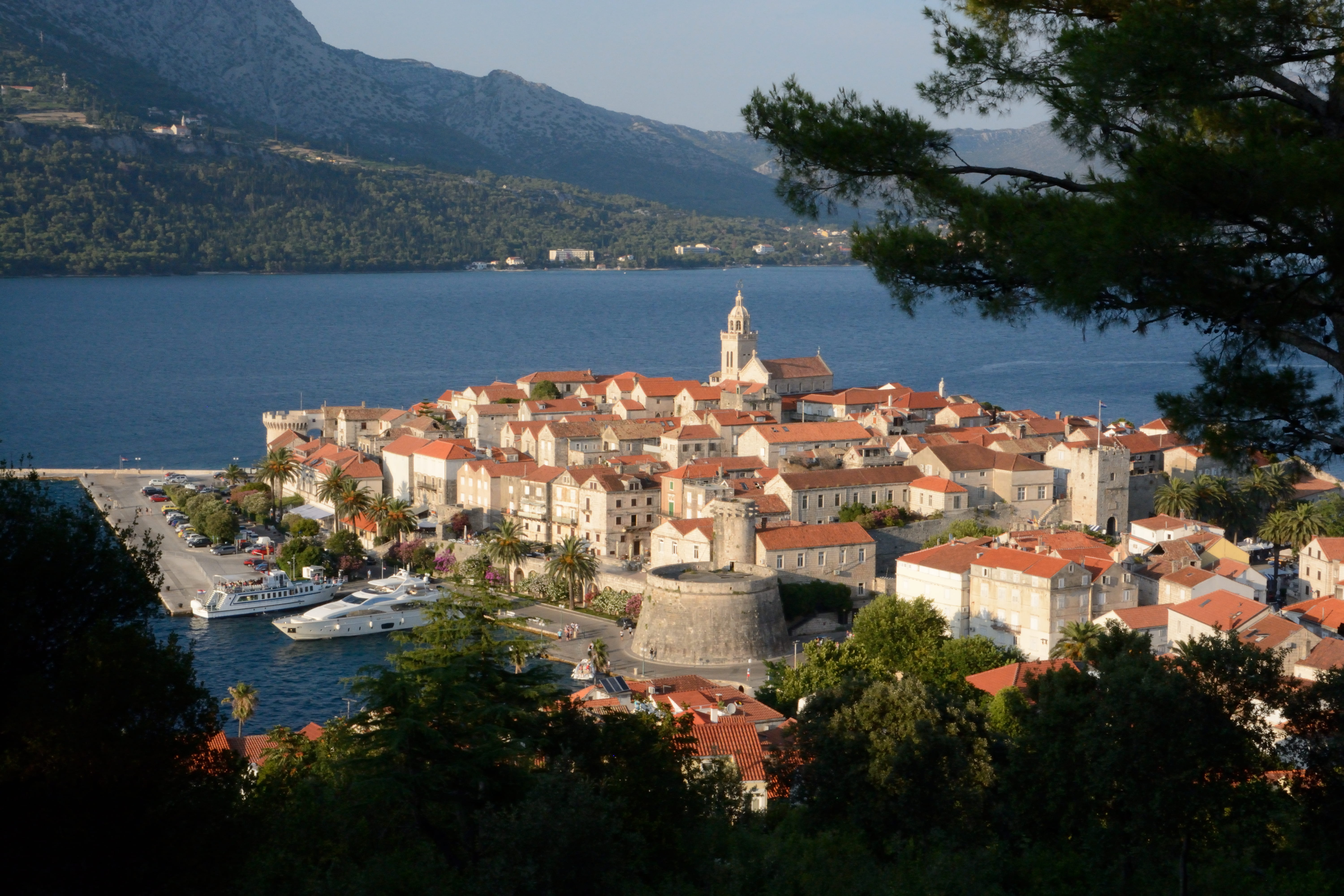 cityscape, seaside, plant, croatia, town, nature, townscape, korcula old town, water, roof, building, building exterior, house, day, architecture, korcula, HD Wallpaper