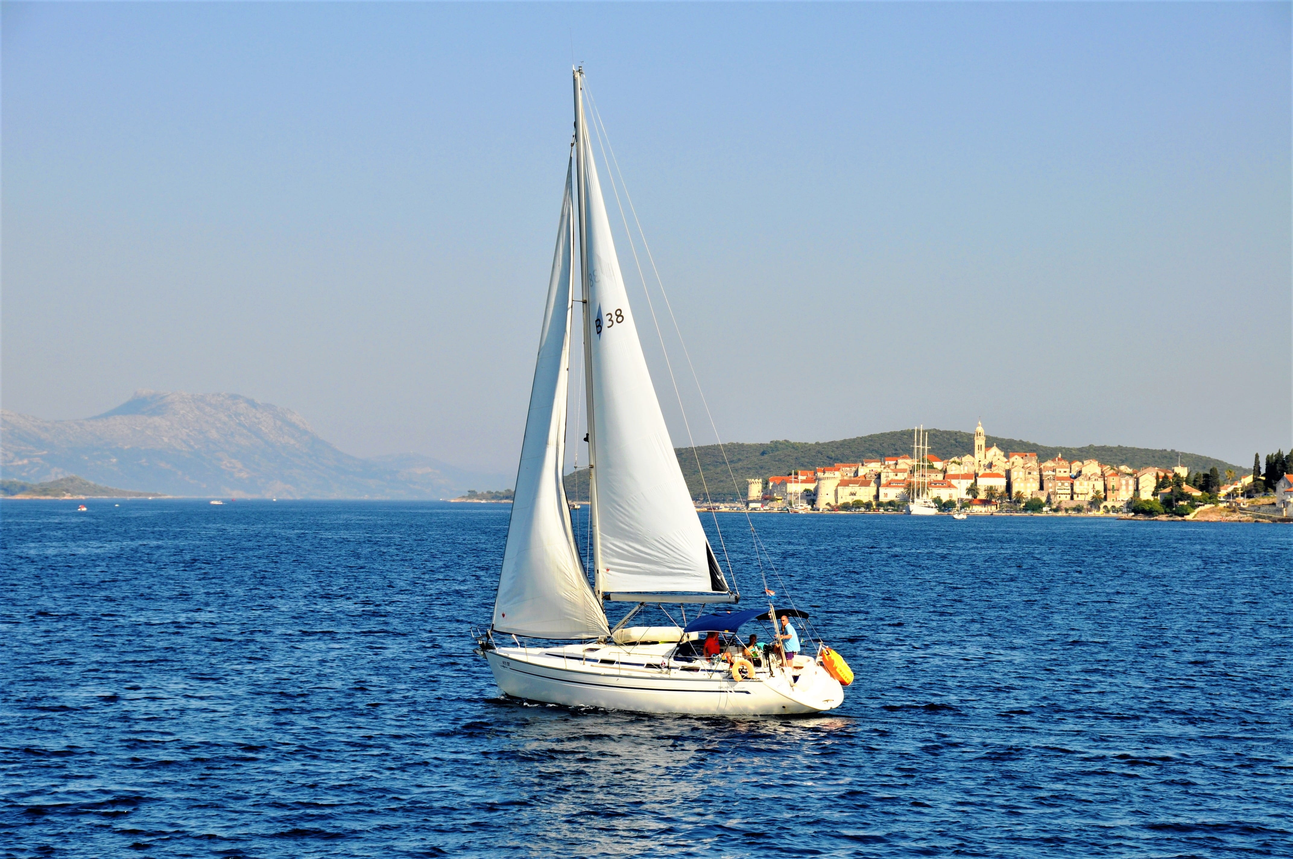 day, blue, sea, yacht, sailing ship, luxury, sky, maritime, sailboats, nautical vessel, yachting, mode of transportation, transportation, sailor, ship, HD Wallpaper
