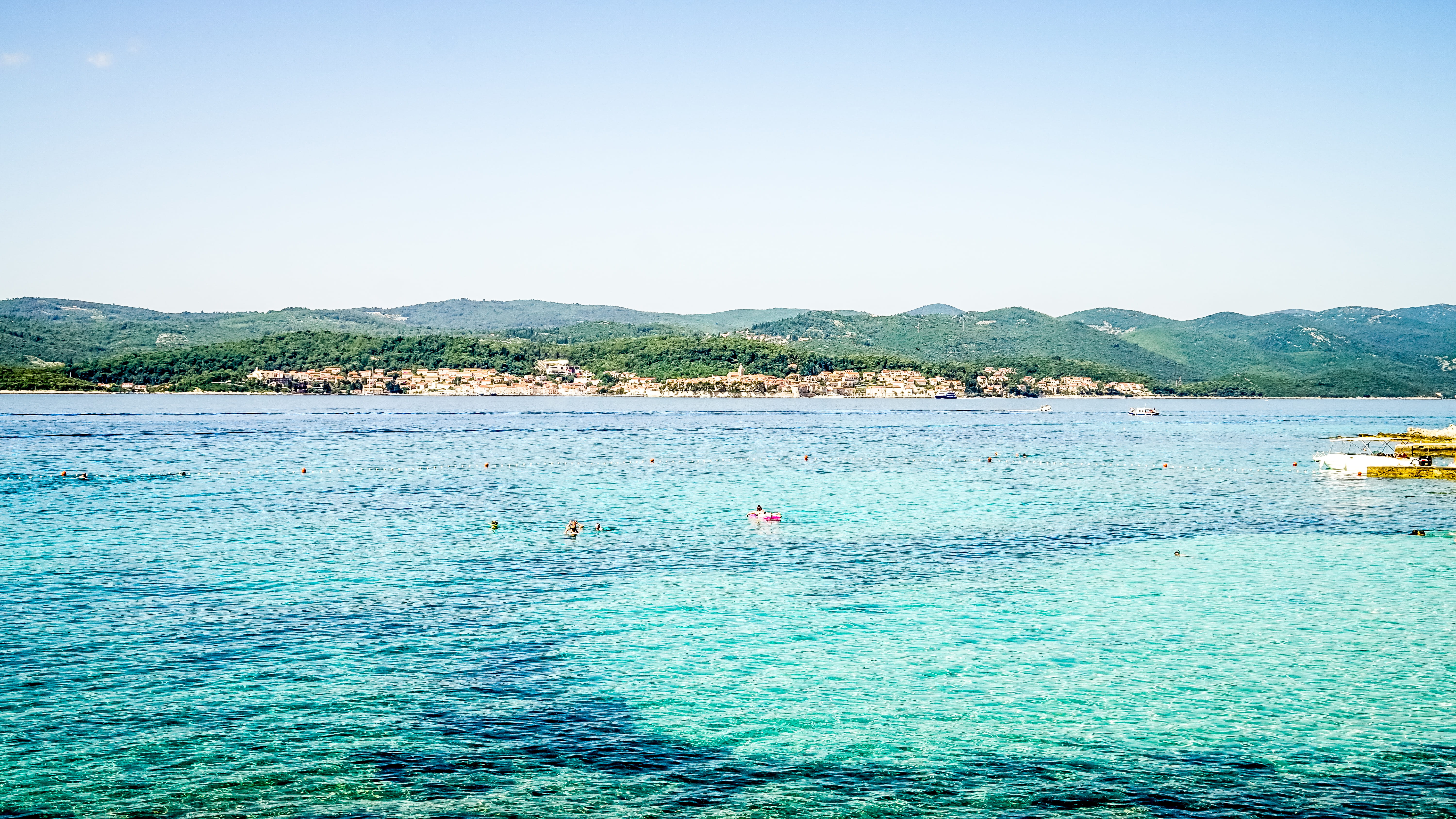 land, 5K, urban life, orebić, boat, mountain, beach, happy, beach life, paradise, travel, sea, vacation, happiness, church, lifestyle, no people, tourism, HD Wallpaper