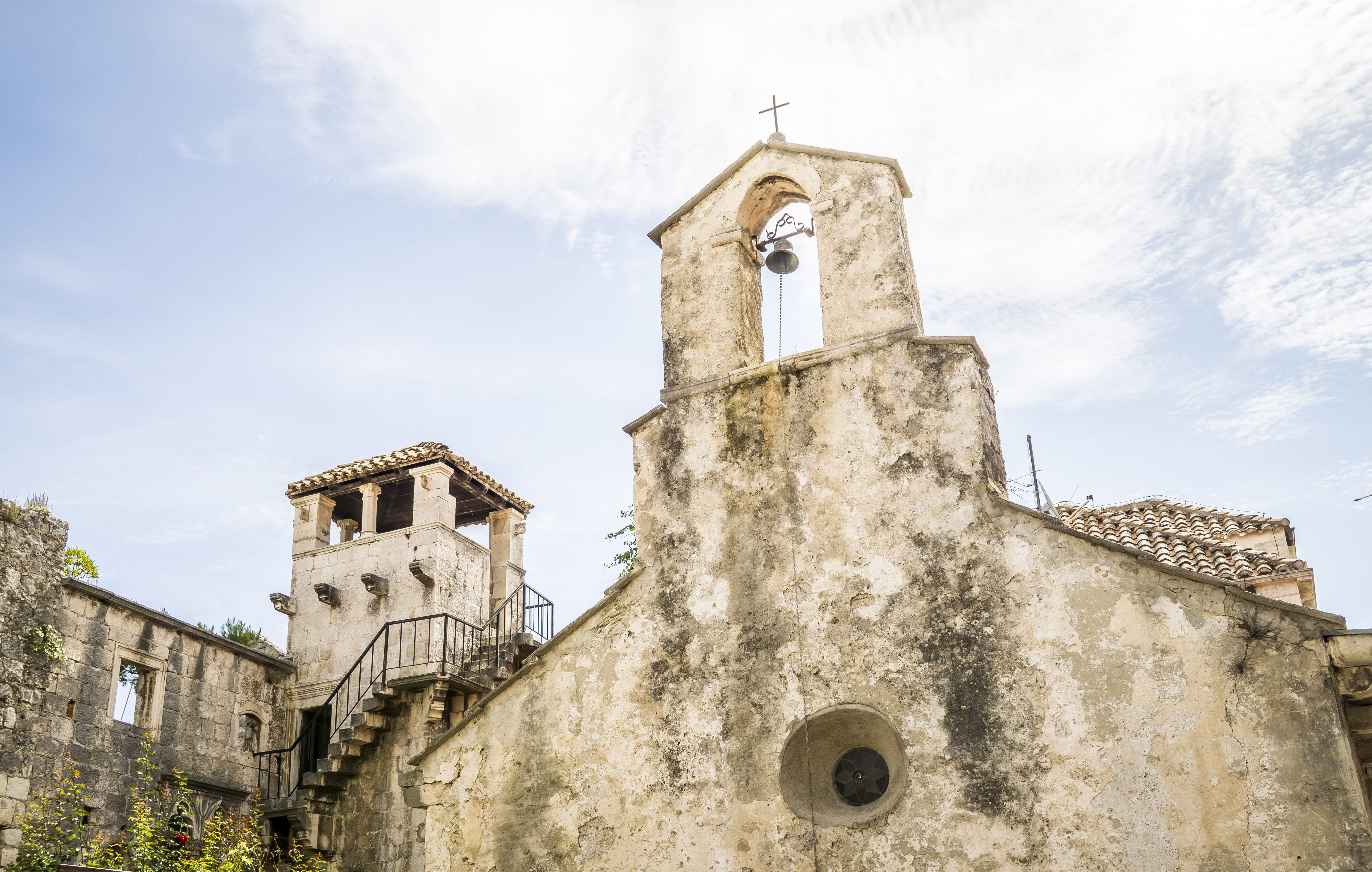 built structure, spirituality, urban, place of worship, 5K, bell, spiritual, belief, korčula, no people, clock, europe, historic, korcula old town, religion, HD Wallpaper