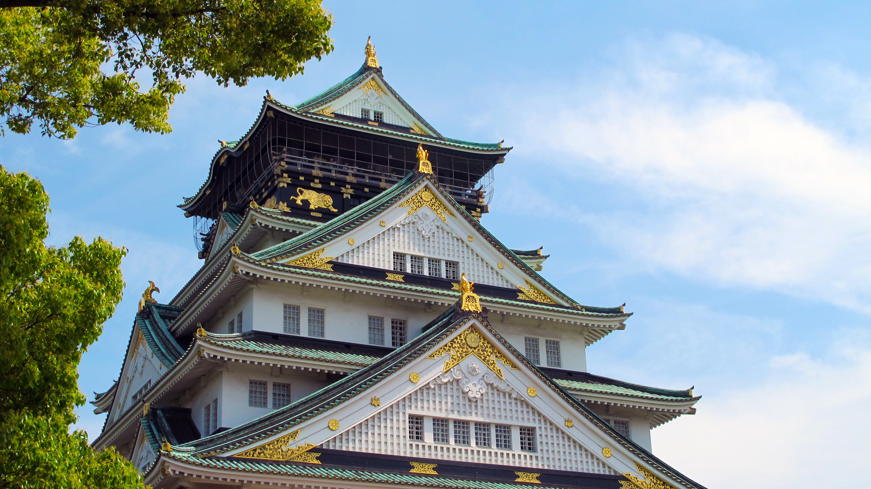 architecture, cultures, cloud - sky, religion, temple, nature, sixth century, outdoors, azuchi-momoyama period, asian style, place of worship, japan, 2K, HD Wallpaper