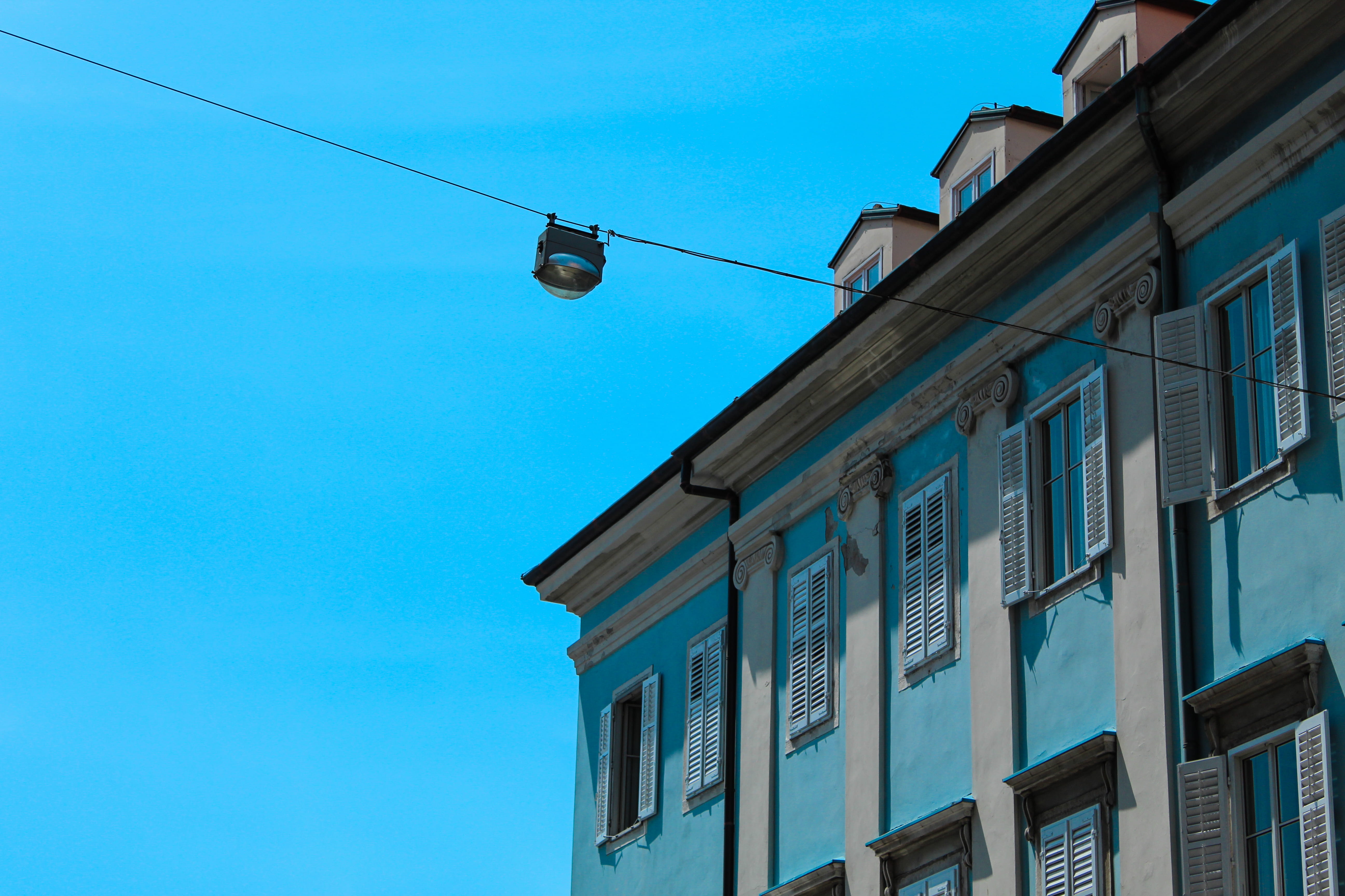window, building exterior, rijeka, hanging, outdoors, lighting equipment, no people, windows, electric lamp, cable, city, roof, low angle view, croatia, HD Wallpaper