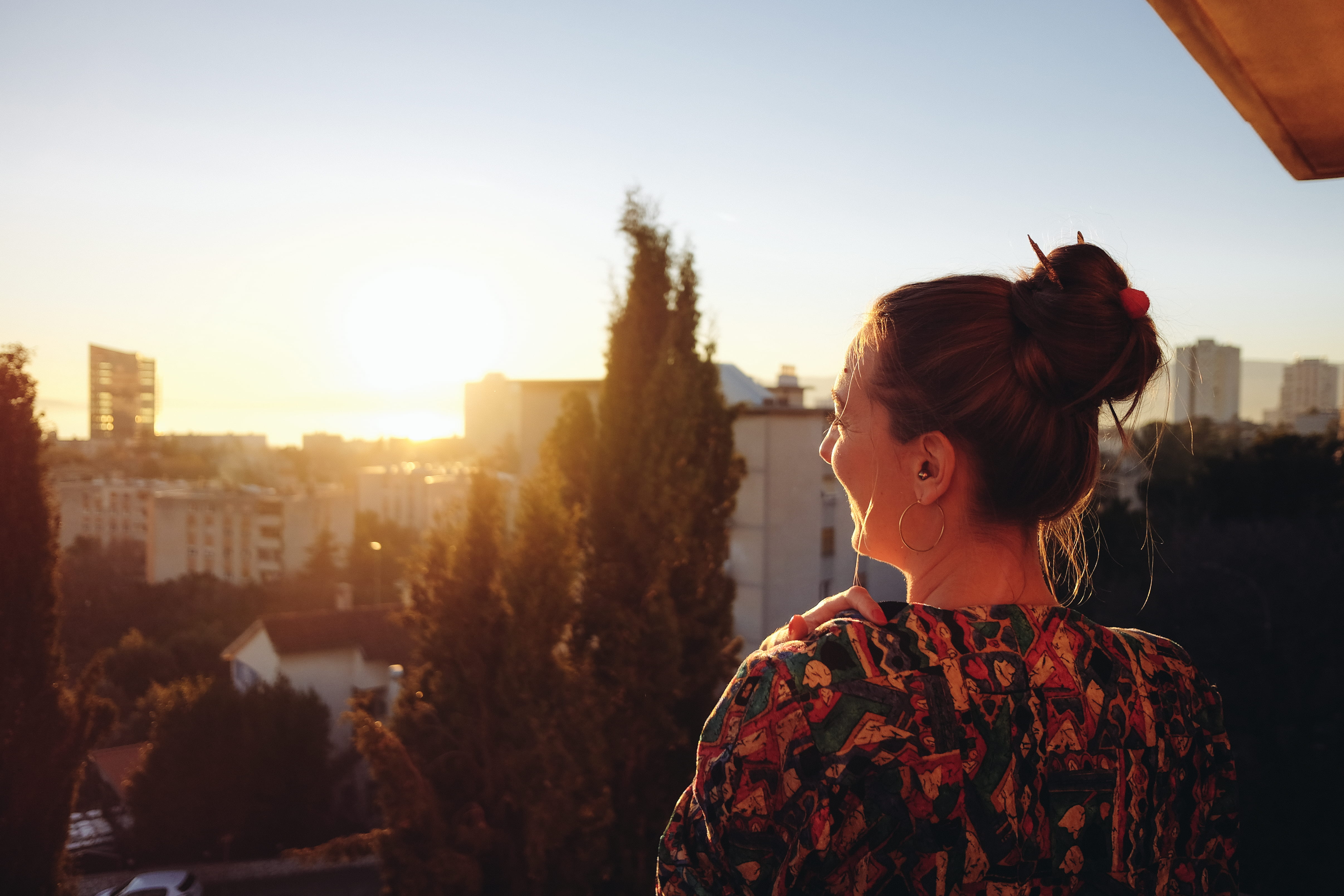 looking at view, 4K, laugh, soft, city, woman, nature, croatia, sunbathing, leisure activity, one person, inspiration, sunset, cityscape, headshot, outdoors, HD Wallpaper