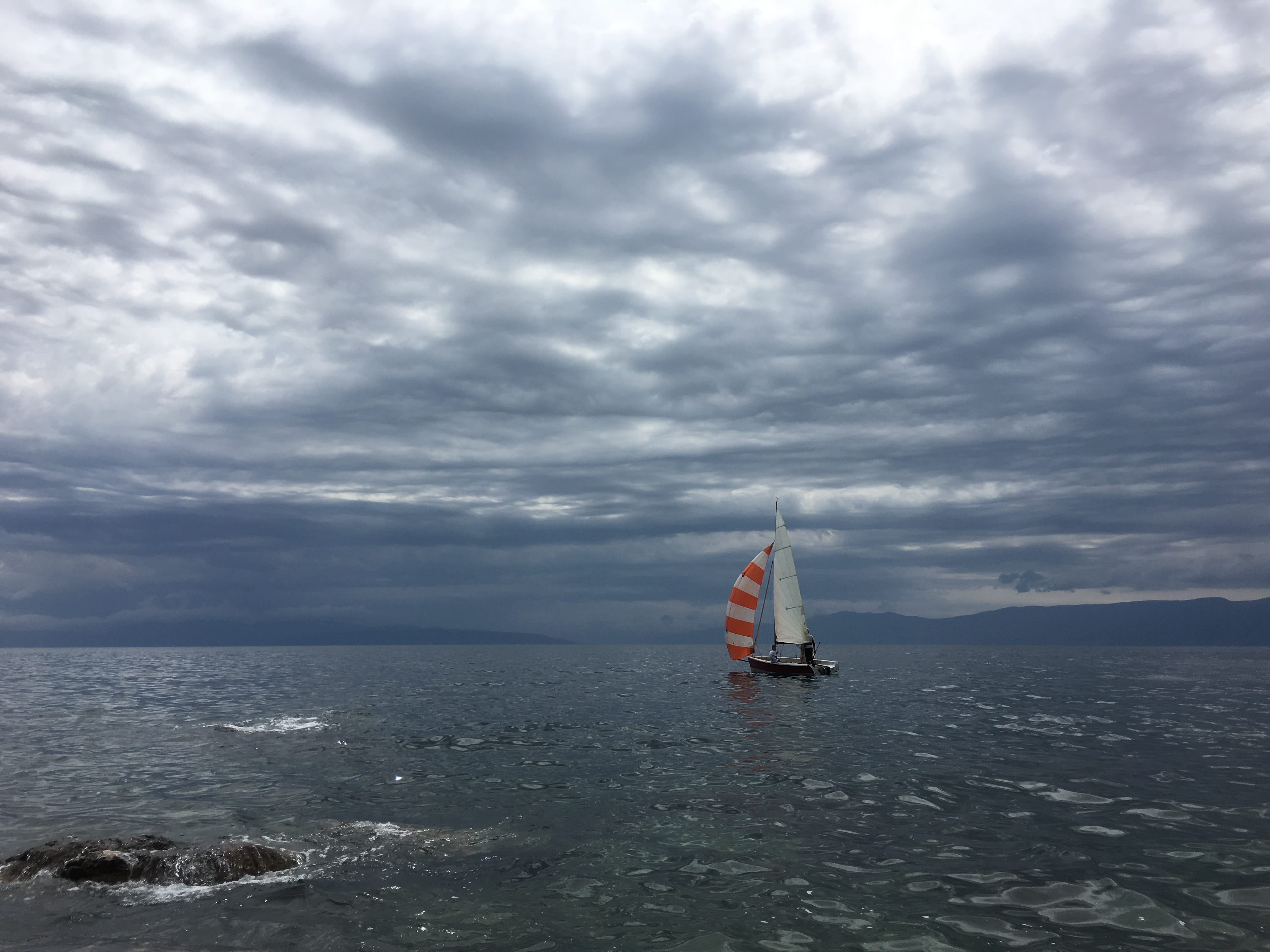 day, non-urban scene, offshore, ship, water, port, nautical vessel, no people, cloud - sky, sky, summer, sea, outdoors, transportation, tranquility, shore, HD Wallpaper
