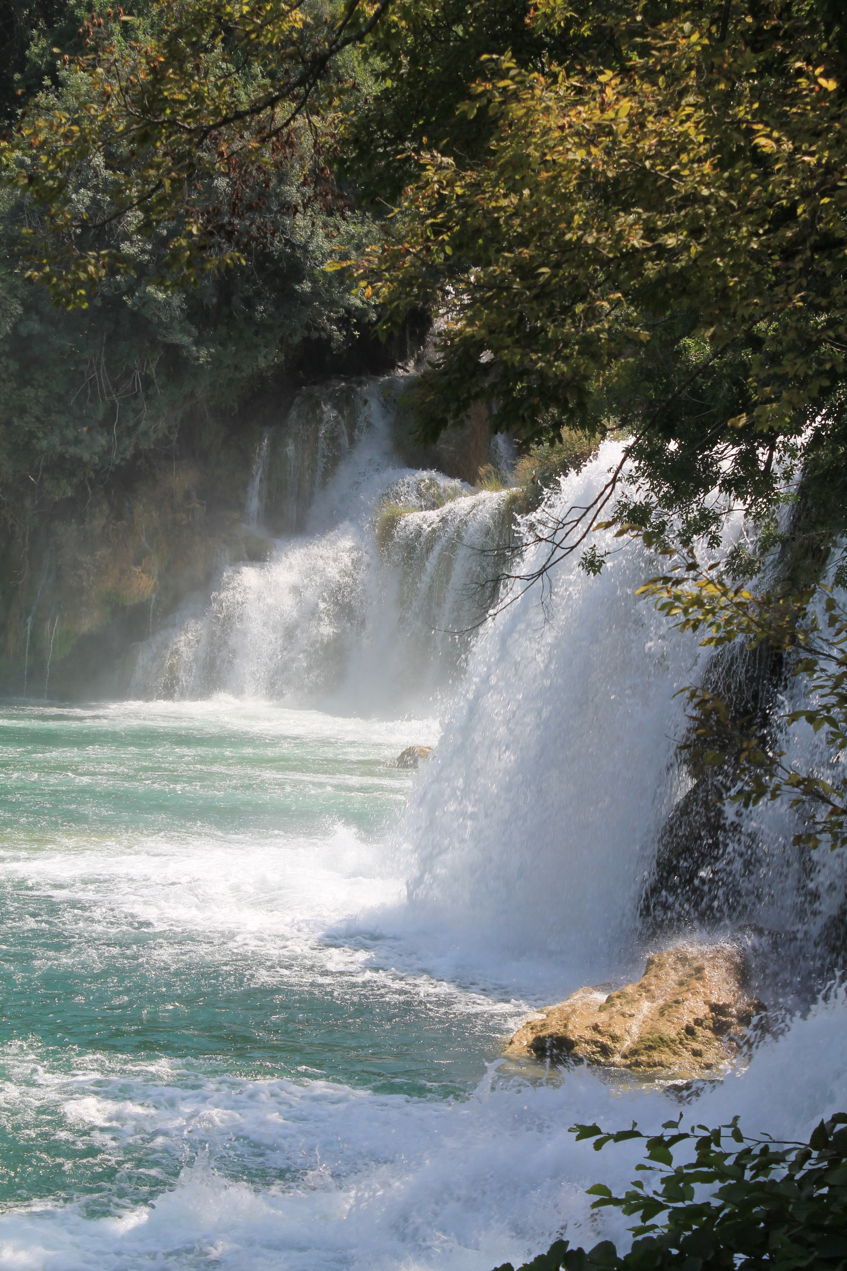 scenics - nature, no people, krka, rock, beauty in nature, nature, water, waterfall, rock - object, long exposure, flowing water, sport, tree, plant, power, Phone HD Wallpaper