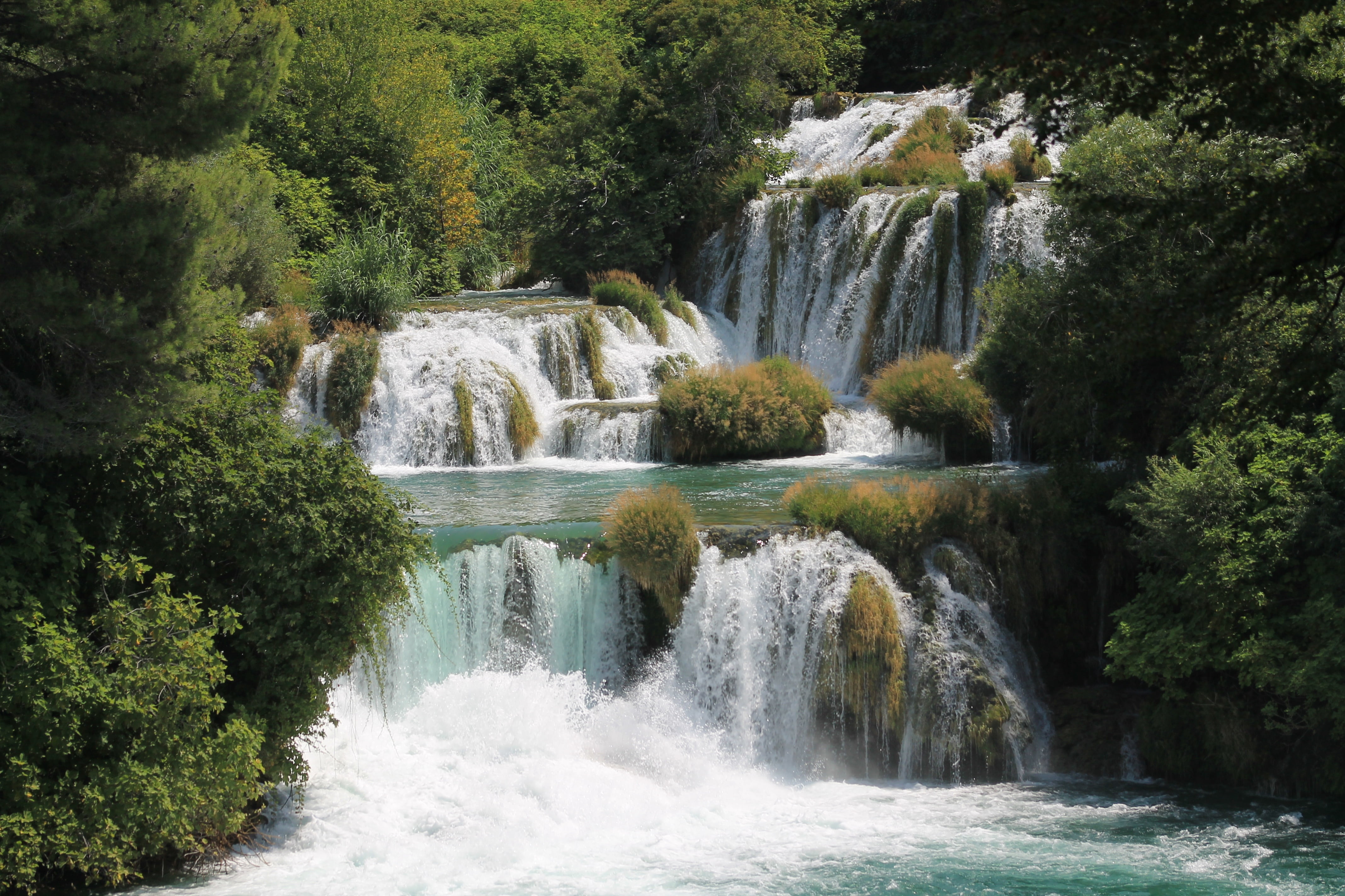 waterfall, growth, 4K, scenics - nature, power in nature, environment, nature, power, croatia, plant, outdoors, krka, falling water, no people, land, flowing water, HD Wallpaper