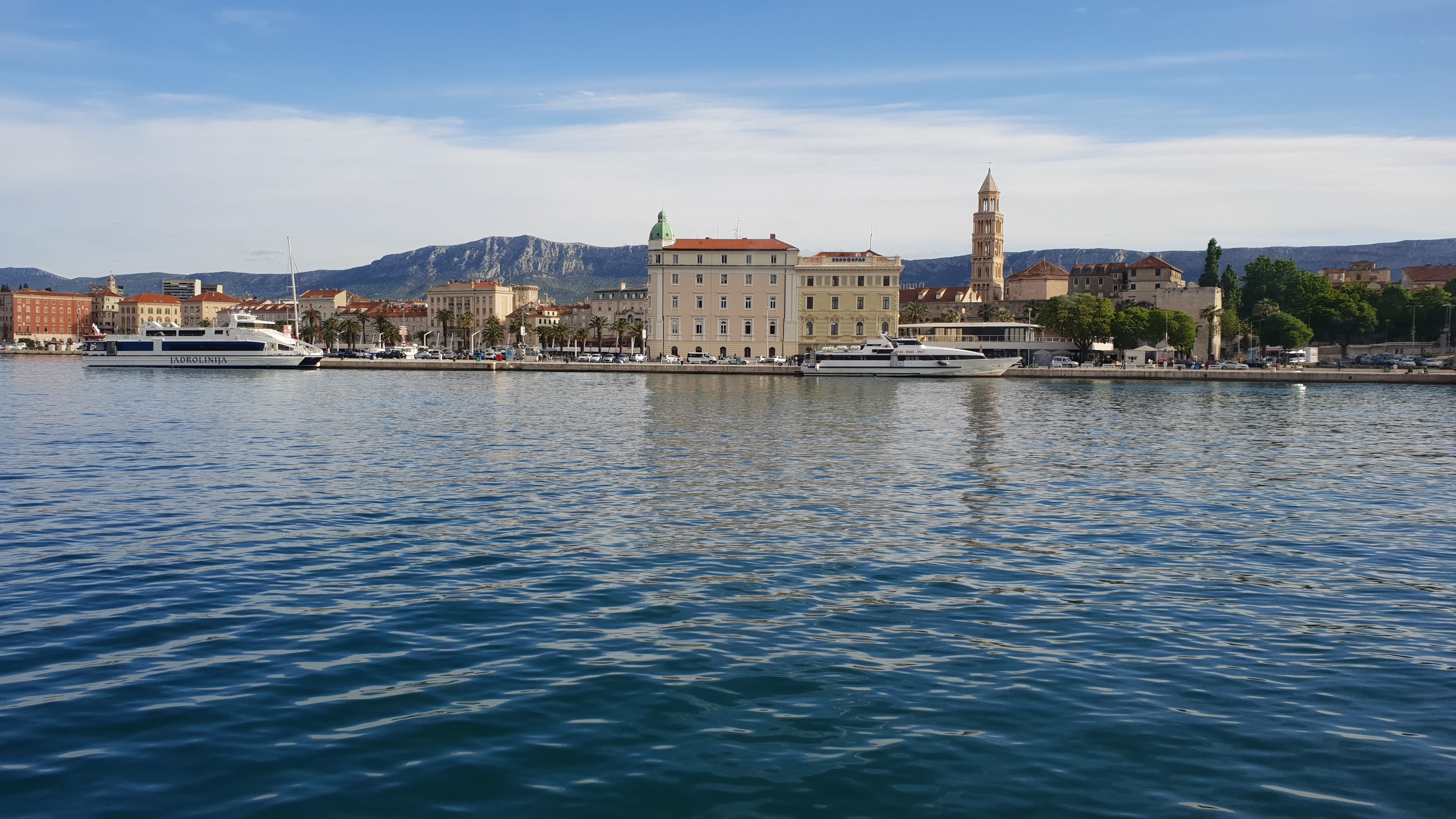 built structure, architecture, city view, building exterior, shore, cityscape, croatia, waterfront, transportation, water, building, 4K, city, day, cloud - sky, HD Wallpaper