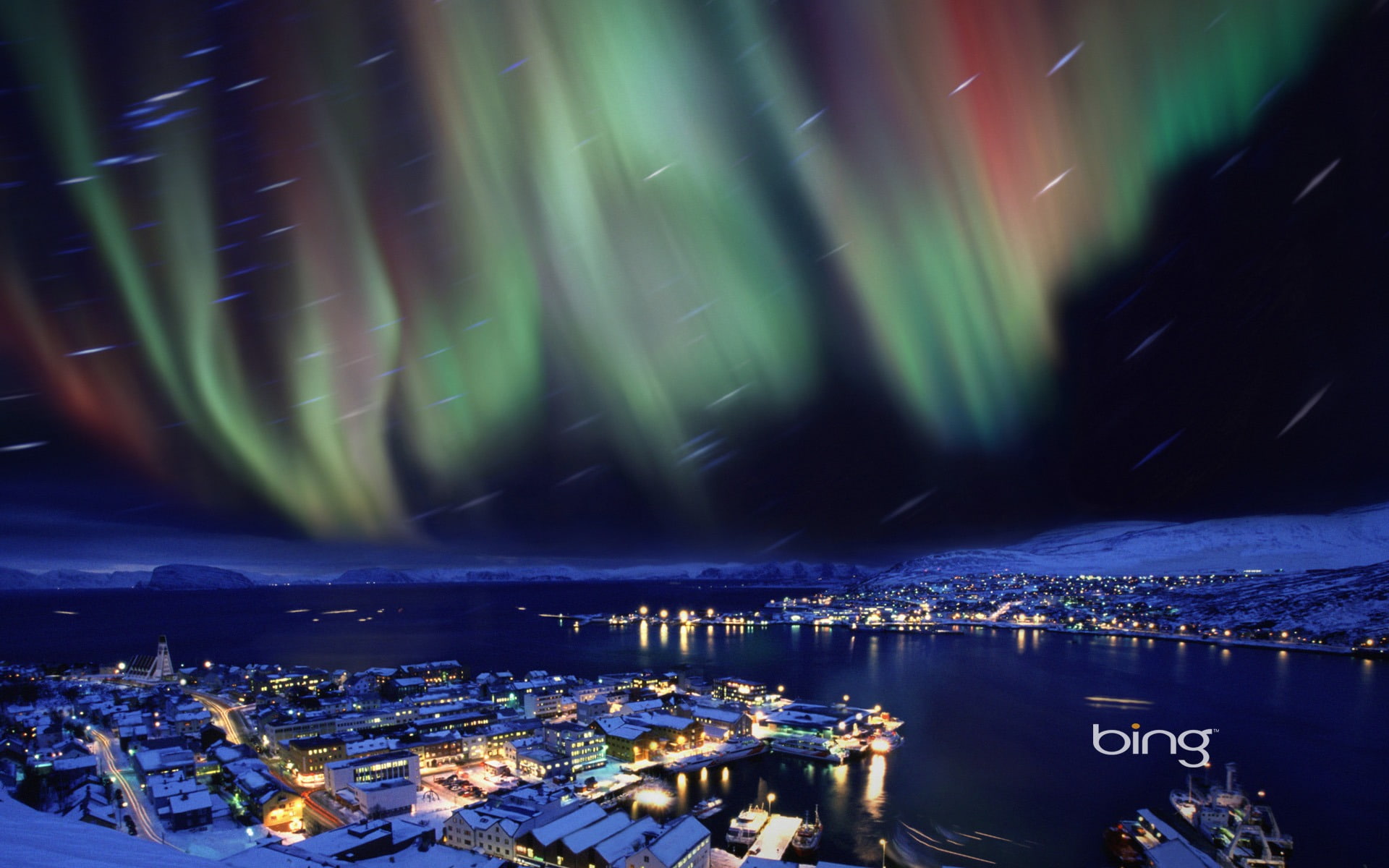harbor, high angle view, deskto, bing, sea, aerial view, travel destinations, city, illuminated, norway, water, cityscape, built structure, long exposure, HD Wallpaper