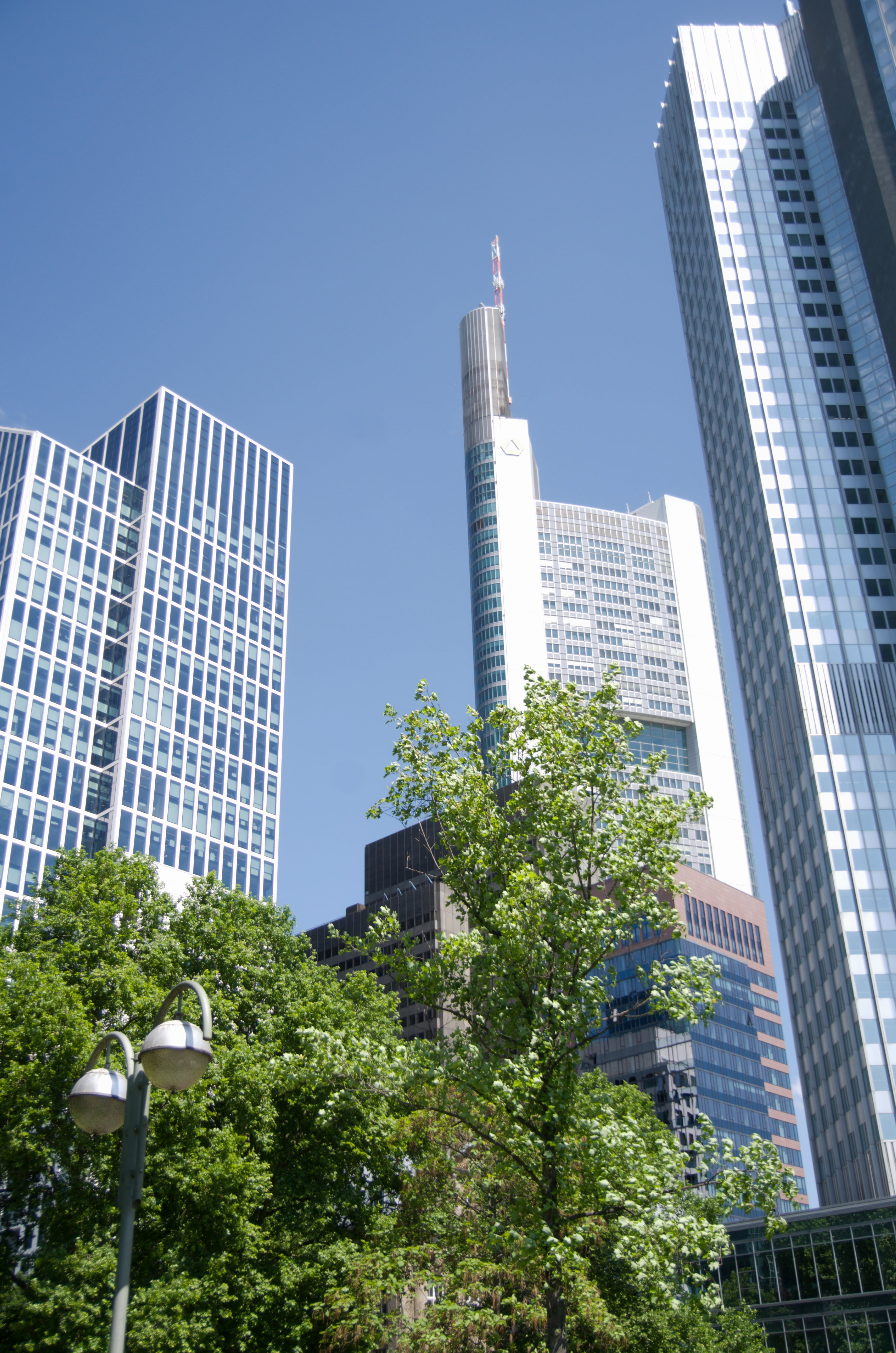 financial, europe, business, clear sky, office, city, built structure, tower, plant, office building exterior, hub, skyscraper, downtown, financial district, Phone HD Wallpaper