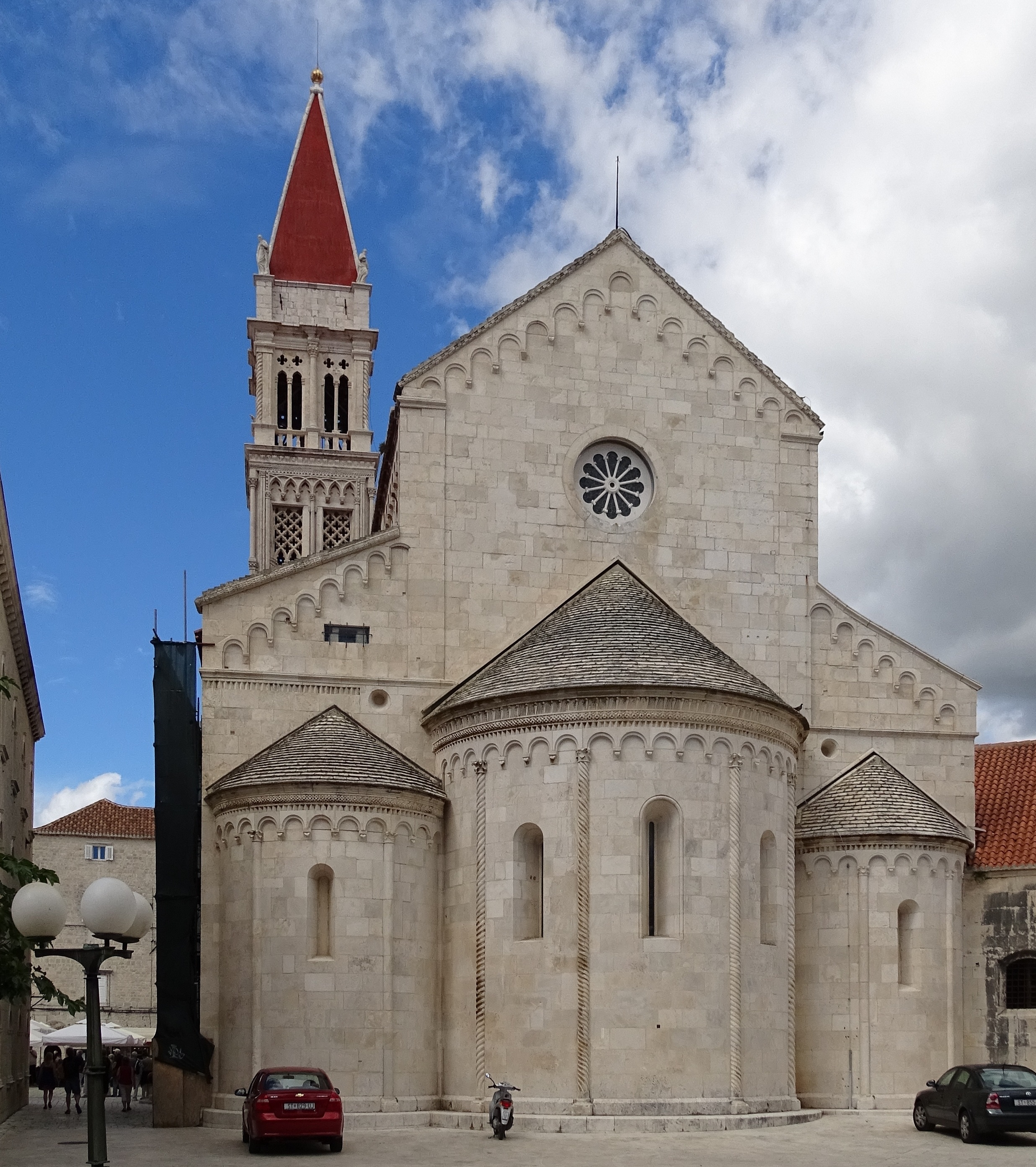 croatia, steeple, clock, church, spirituality, unesco, place of worship, motor vehicle, built structure, spire, historically, architecture, transportation, Phone HD Wallpaper