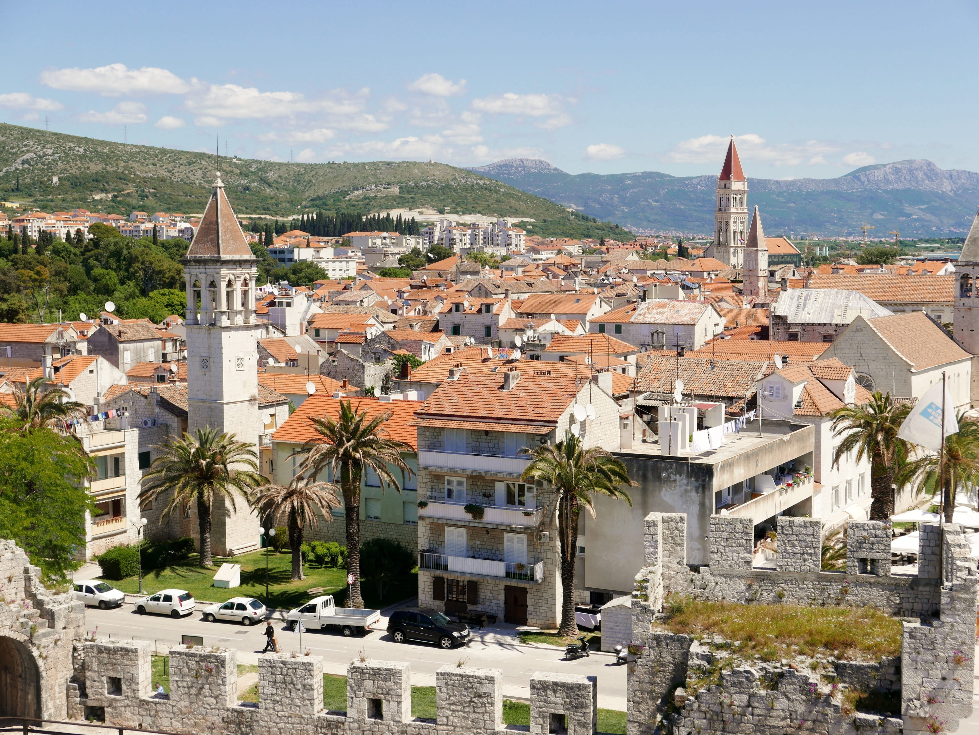 nature, 4K, trogir, city, settlement, tree, building exterior, crowded, sky, cityscape, community, building, outdoors, town, townscape, roof, croatia, HD Wallpaper