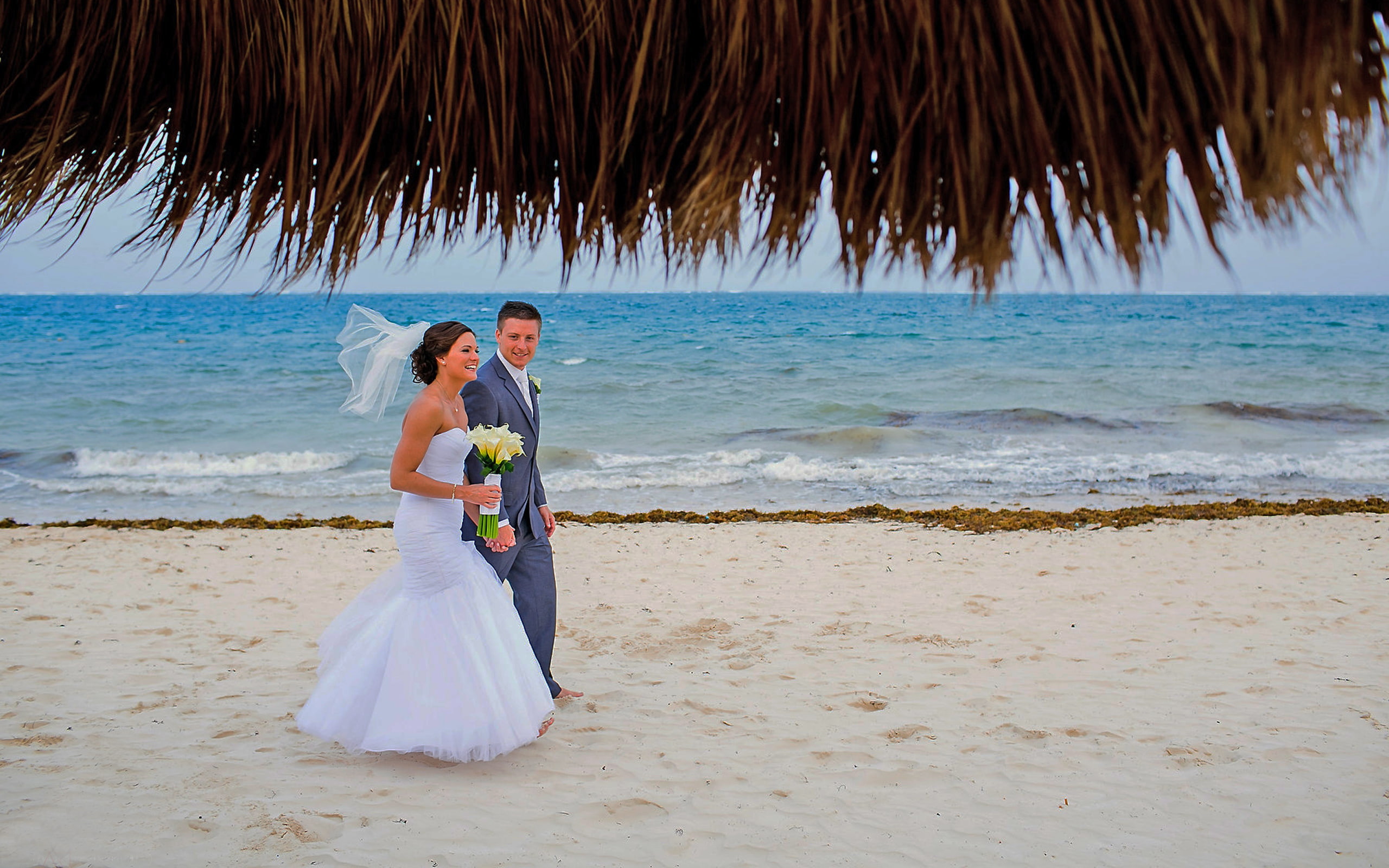 cancun, landscape, hd, turquoise, sea, wedding, honeymoon, sandy, place, 2K, loving, perfect, white, tropical, beach, HD Wallpaper
