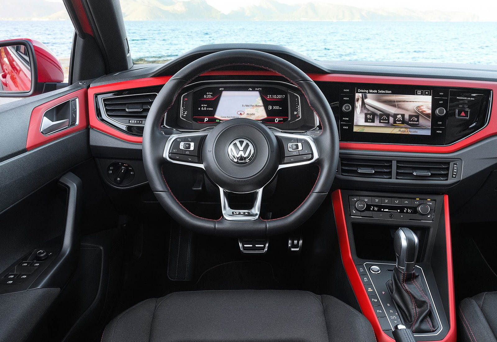 polo, speedometer, dashboard, no people, technology, car interior, (2018), travel, steering wheel, vehicle seat, glass - material, luxury, car, land vehicle, HD Wallpaper