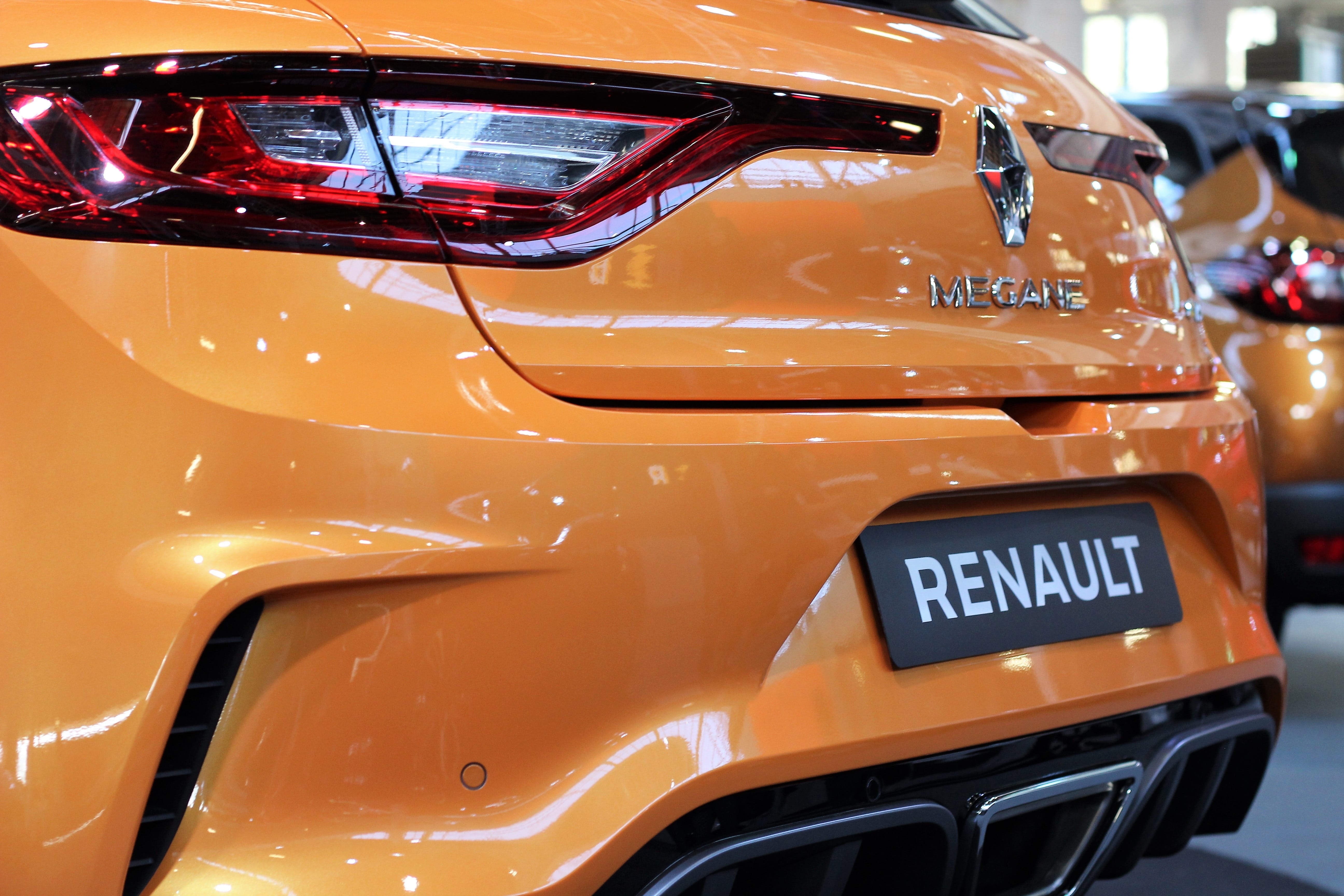 sign, outdoors, public show, yellow, auto show zagreb 2018, communication, day, modern technology, close-up, renault megane sedan, power, stationary, motor vehicle, HD Wallpaper