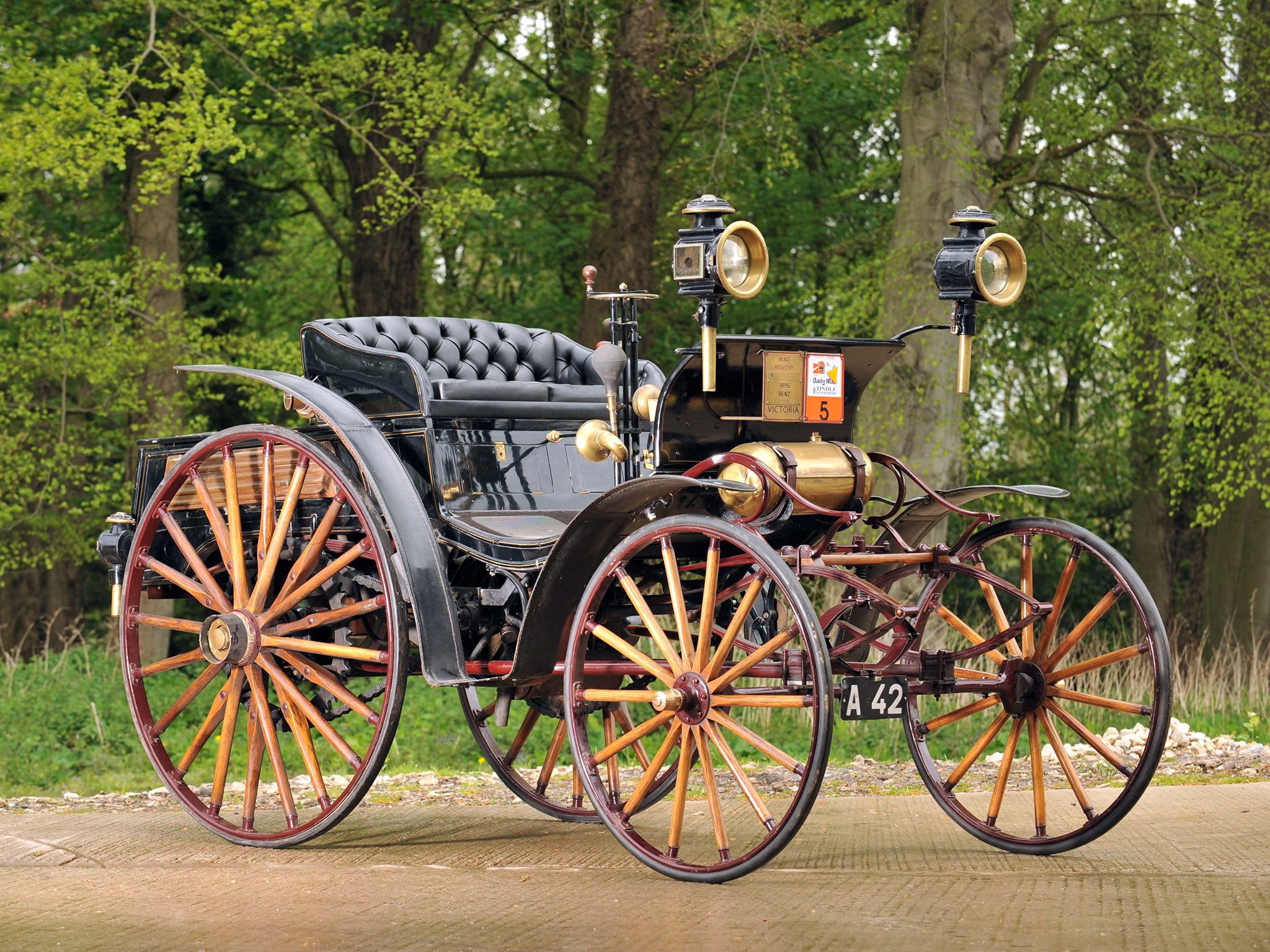retro, benz, p s, wheel, 1896, 1080P, victoria, HD Wallpaper