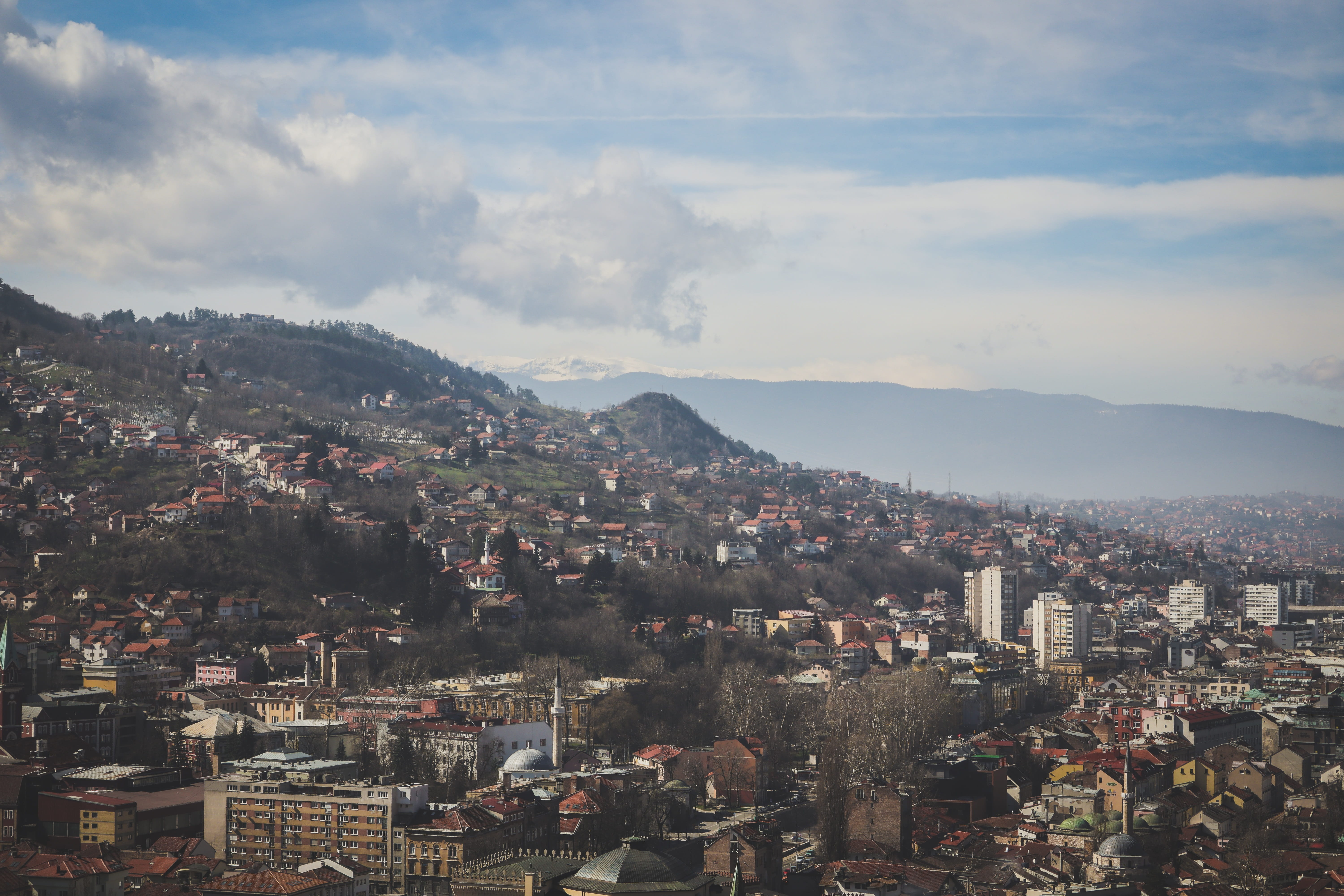 building, panorama, built structure, office building exterior, house, nature, town, day, cloud - sky, cityscape, 5K, settlement, high angle view, residential district, HD Wallpaper