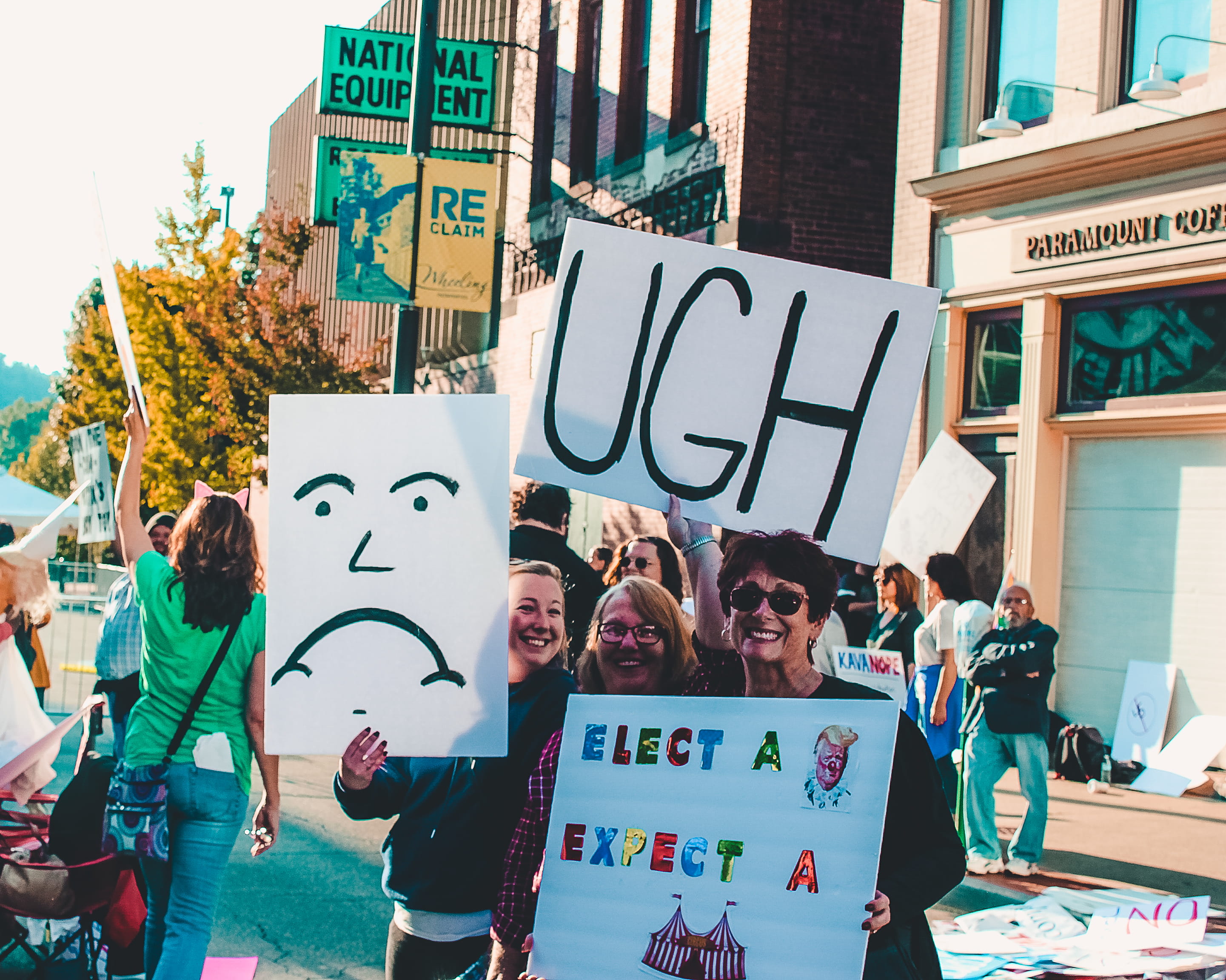 holding, city, outdoors, day, group of people, protest, crowd, police, banner - sign, real people, action, standing, text, street, democracy, western script, HD Wallpaper