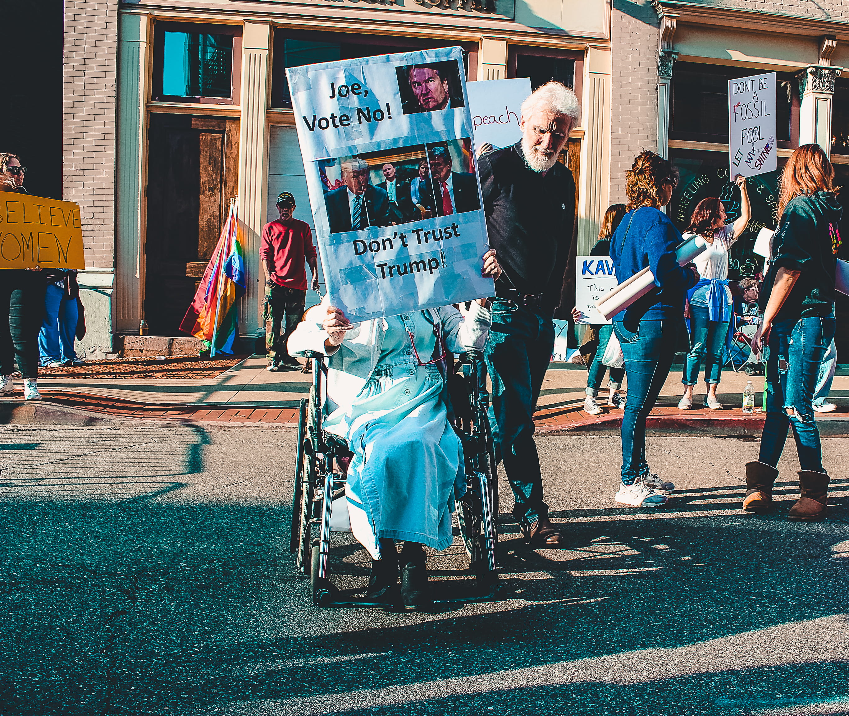 wheelchair, rally, medium group of people, walking, building exterior, group of people, woman, outdoors, protest, women, posters, day, group, real people, HD Wallpaper