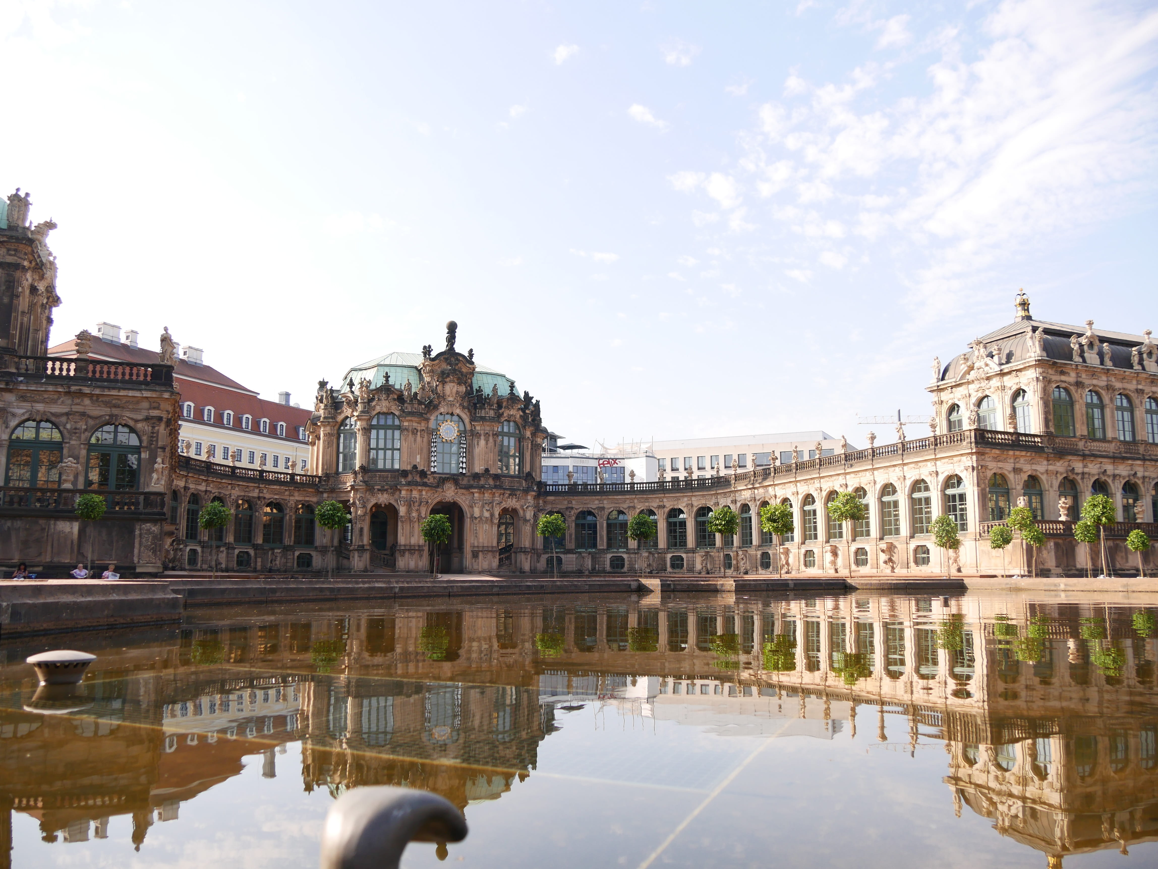 building exterior, city, architecture, places of interest, dresden, tourism, travel destinations, built structure, fountain, monument, art, building, no people, HD Wallpaper