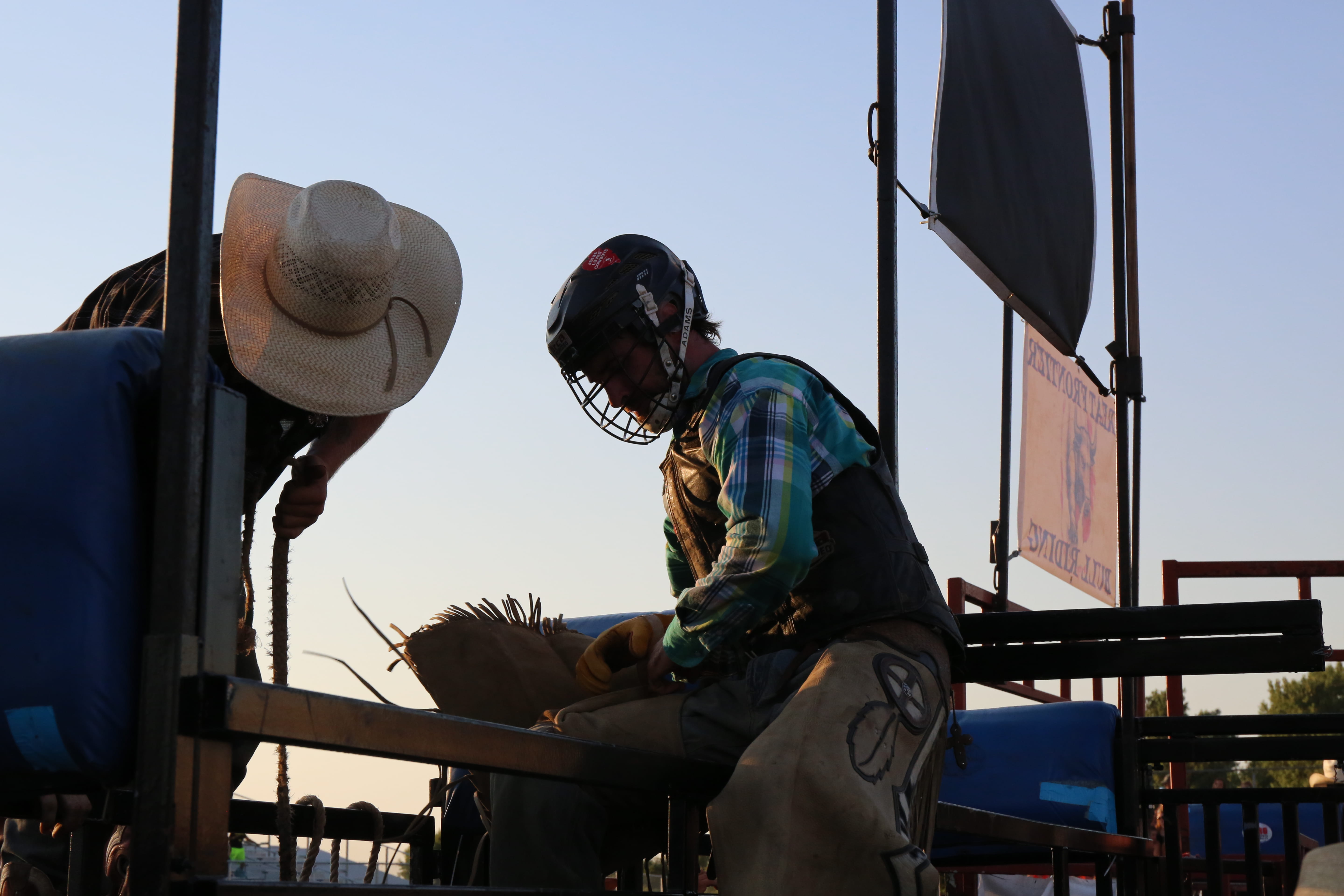 pearl snap, riding, county fair, lifestyles, one person, plaid, iowa, bull, country, sitting, three quarter length, western, real people, helmet, adult, HD Wallpaper