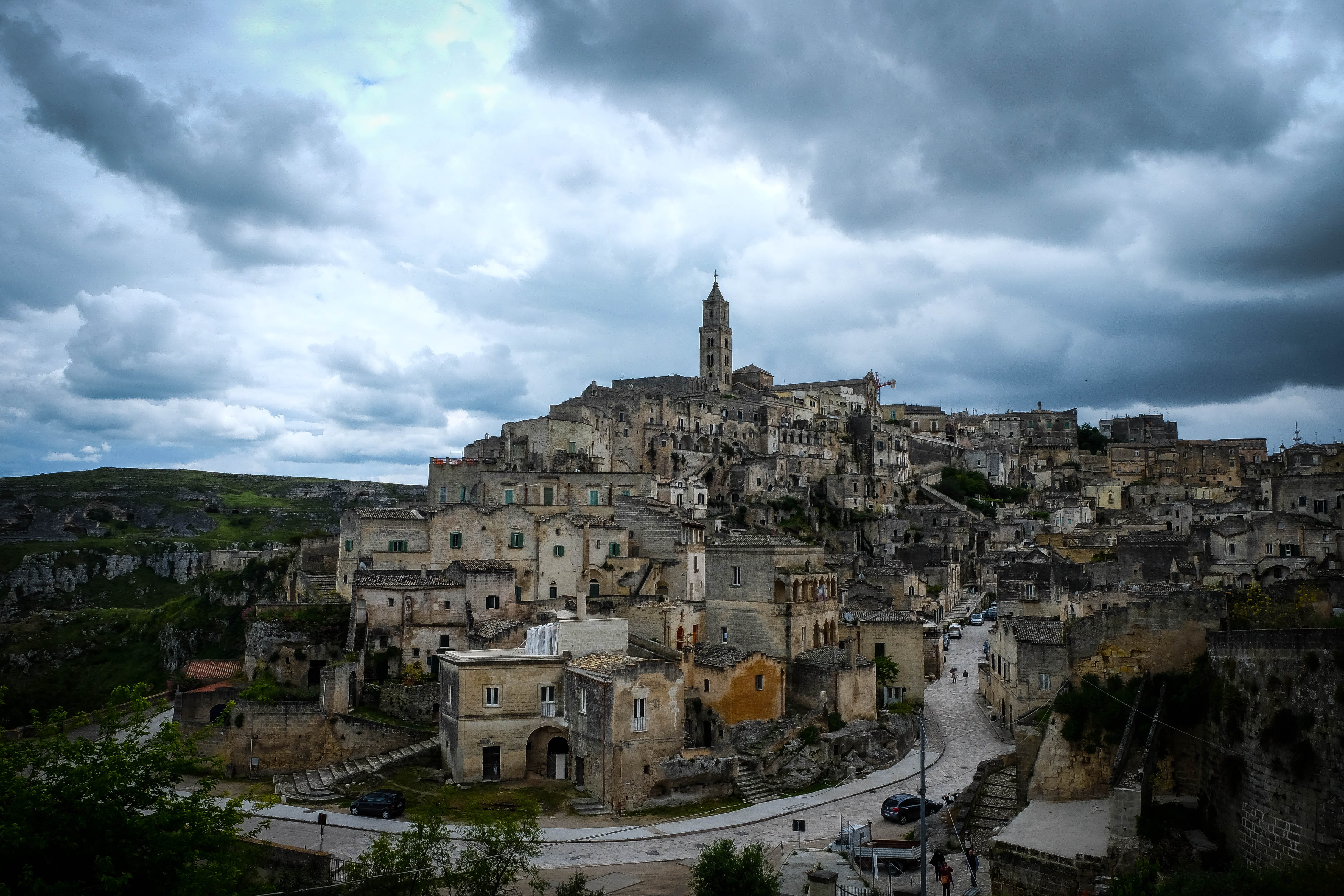 cloud - sky, nature, castle, built structure, church, dark, housing, daytime, building exterior, urban, landscape, architecture, townscape, day, matera, HD Wallpaper