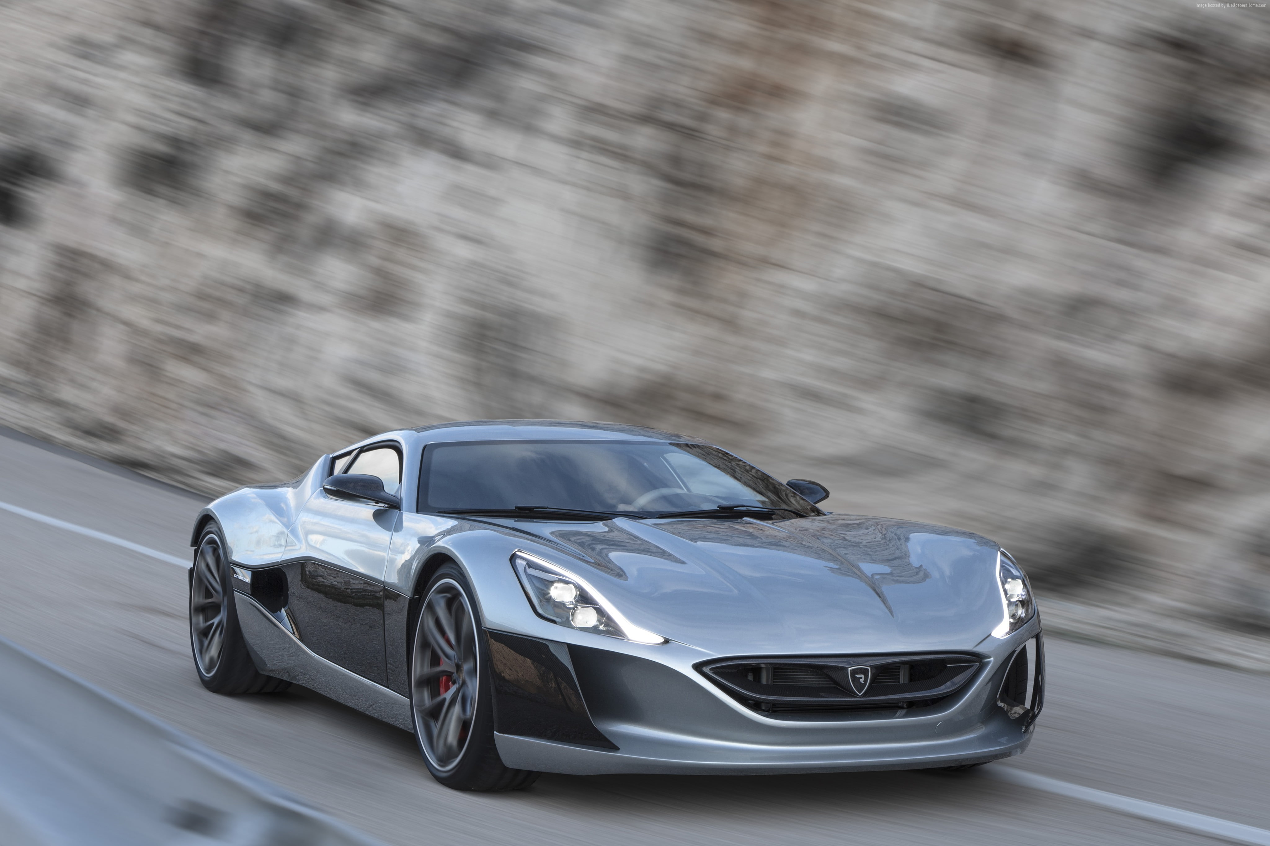 silver, ultra-light super car, Geneva Auto Show 2016, sport car, 4K, Rimac Concept One, HD Wallpaper