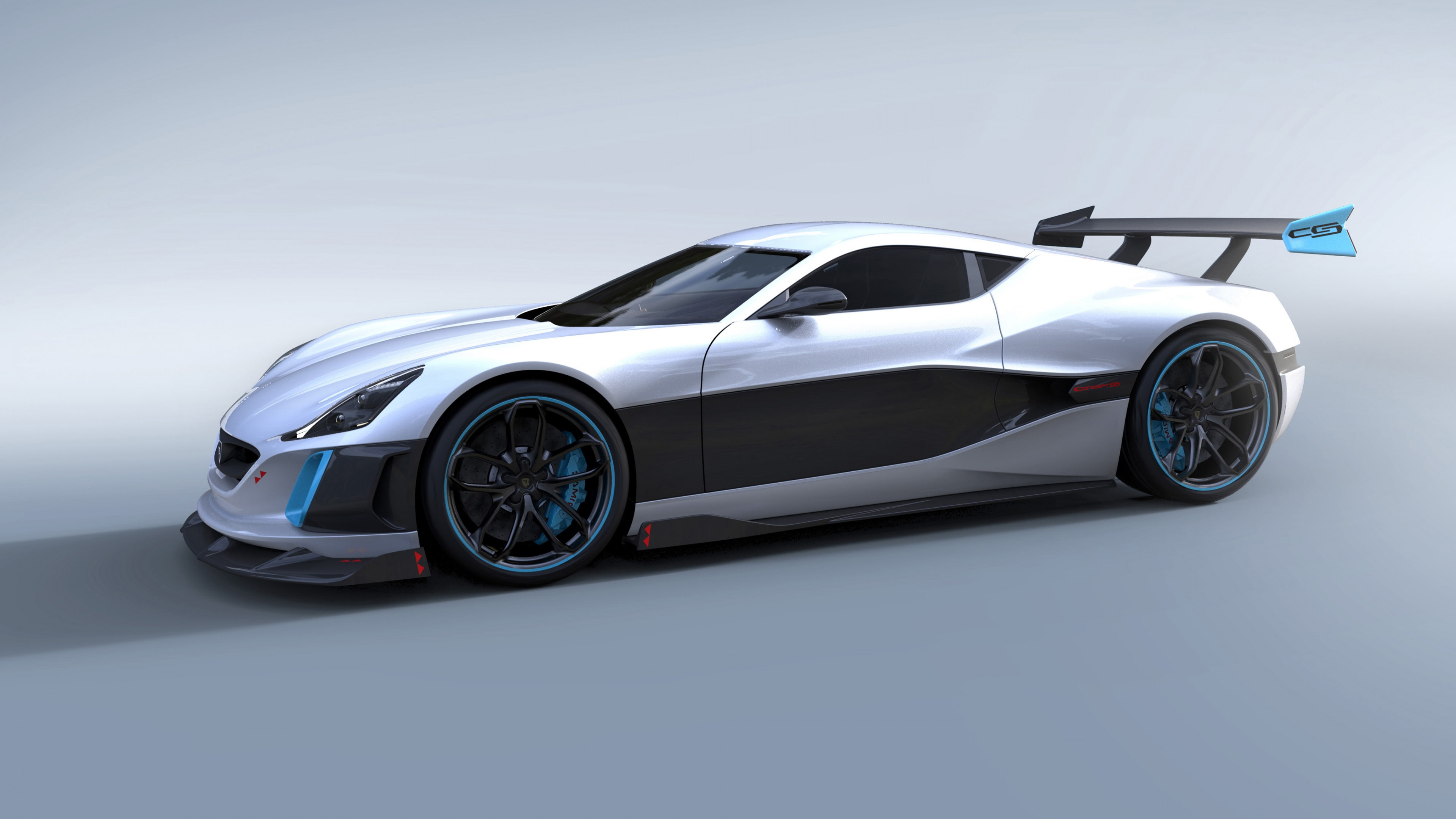 gray, black, coupe, ultra-light super car, sport car, 4K, Rimac Concept S, silver, spoiler, Geneva Auto Show 2016, HD Wallpaper