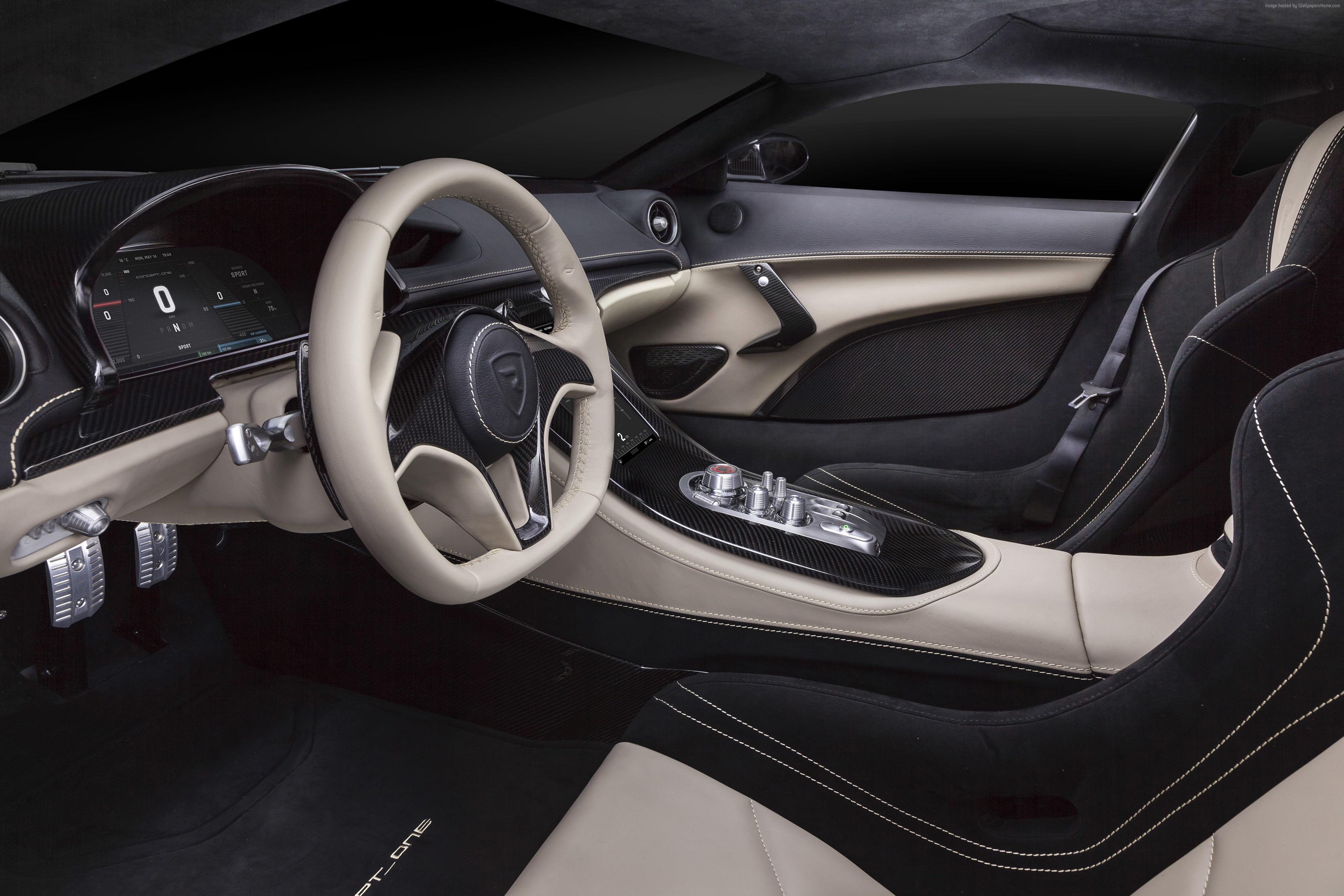 Geneva Auto Show 2016, 4K, Rimac Concept One, interior, ultra-light super car, HD Wallpaper