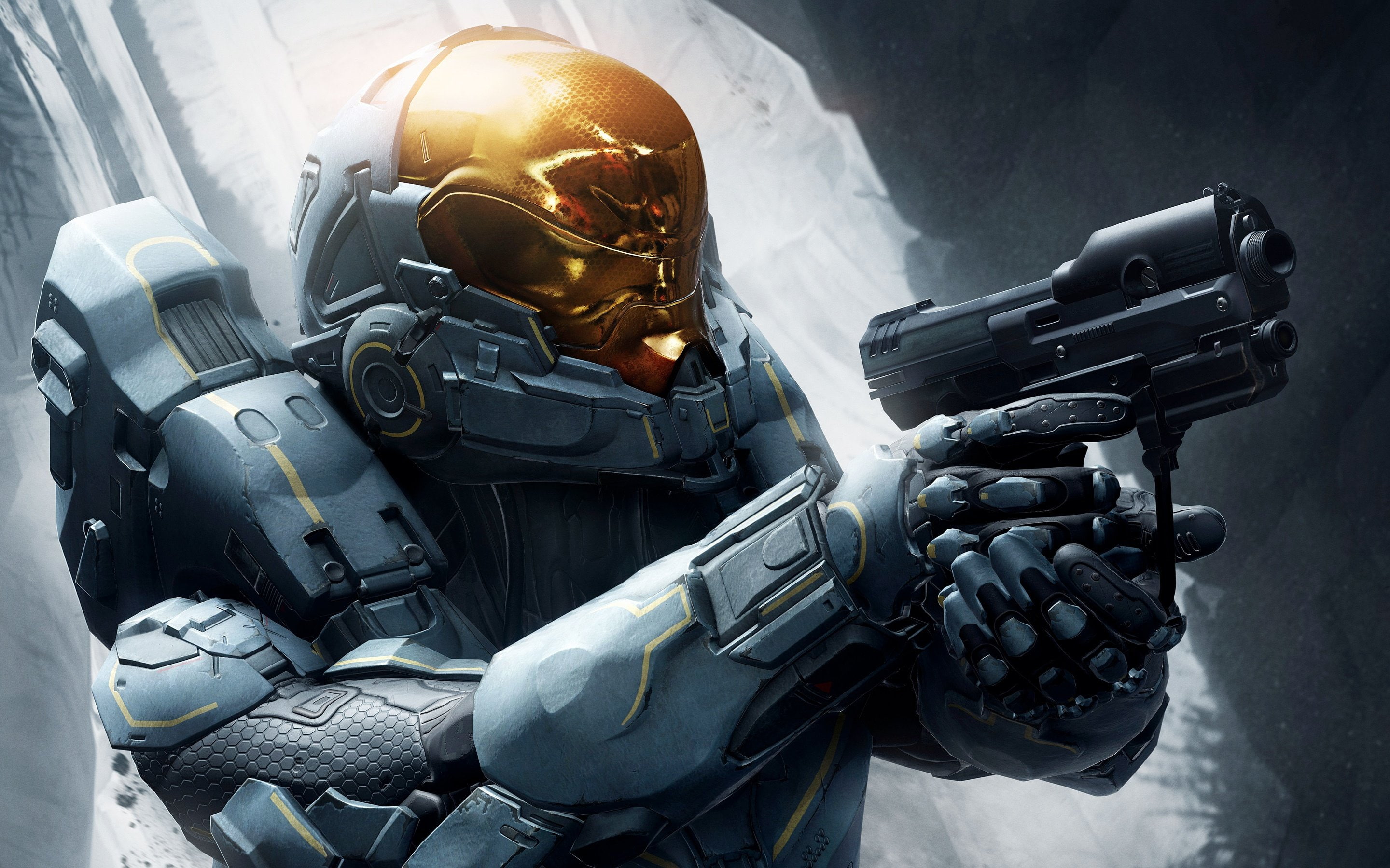 5, shooter, sci, Fighting, warrior, Halo, 2880x1800 px, 2K, Fps, Futuristic, Guardians, fi, action, HD Wallpaper