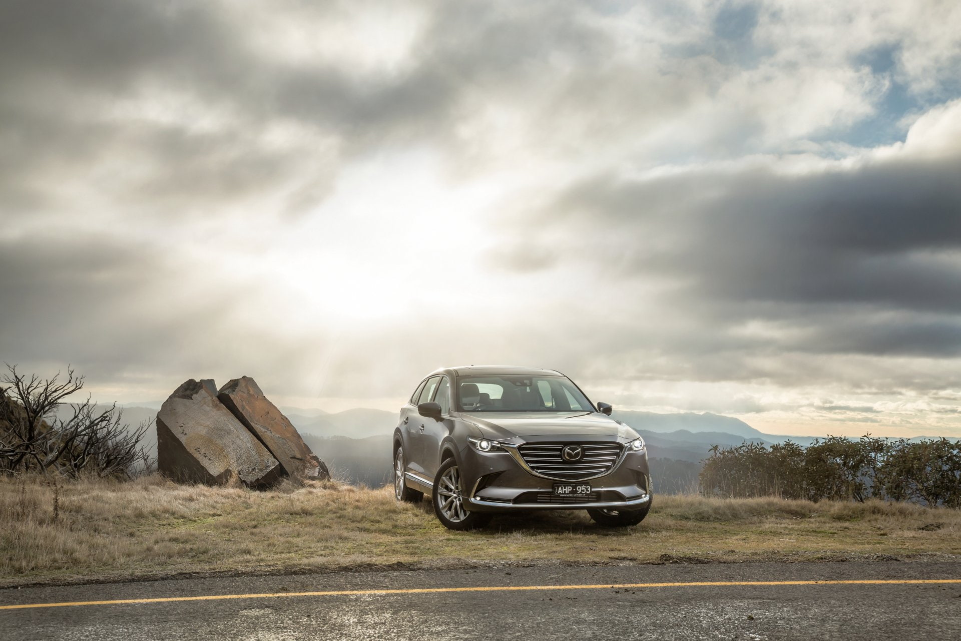 Car, Mazda, Vehicle, 1080P, Silver Car, Mazda CX-9, SUV, HD Wallpaper