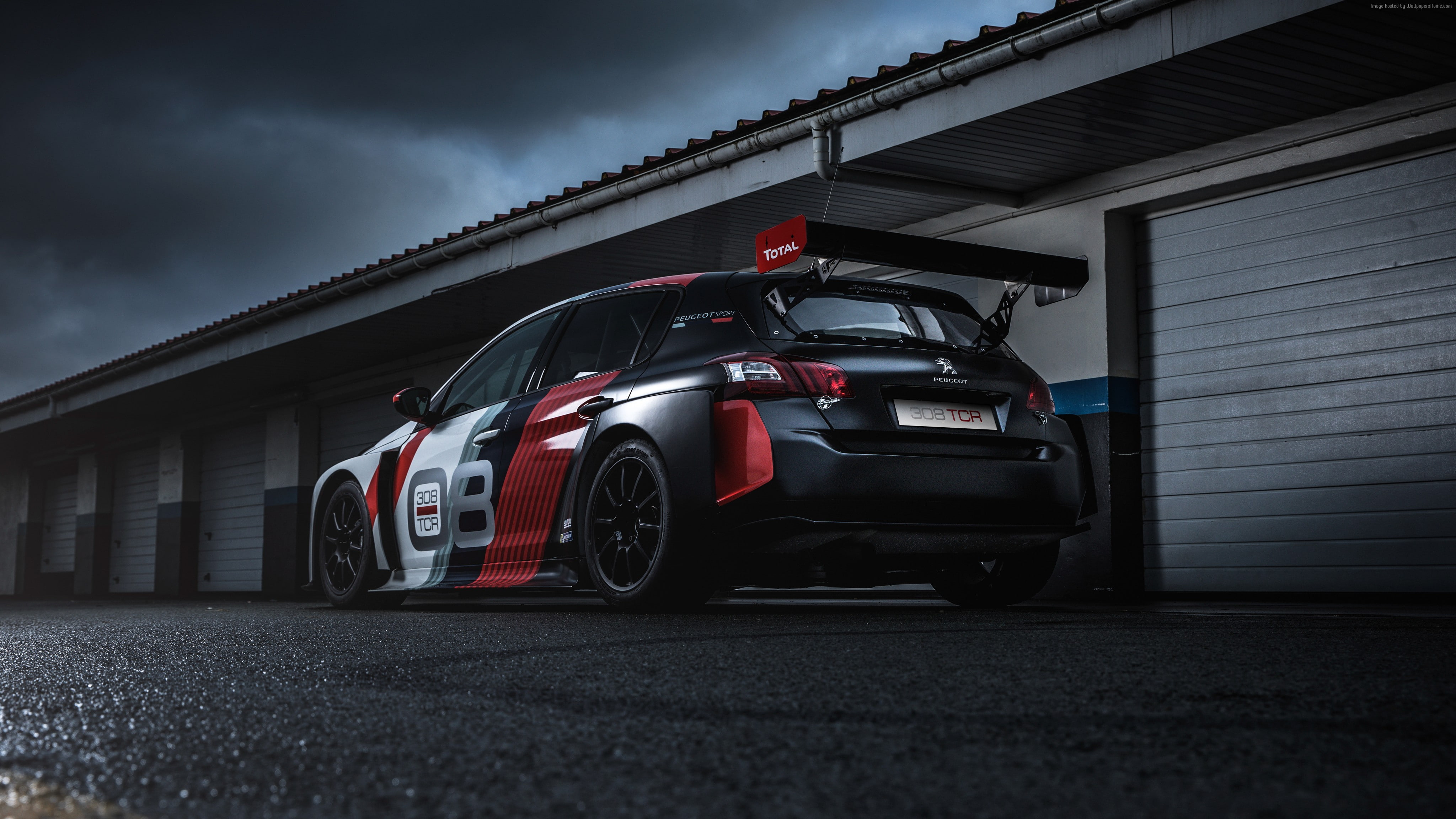 vignette, transportation, architecture, motor vehicle, no people, 4K, wheel, competition, land vehicle, 2018 Cars, speed, racecar, city, road, red, street, HD Wallpaper