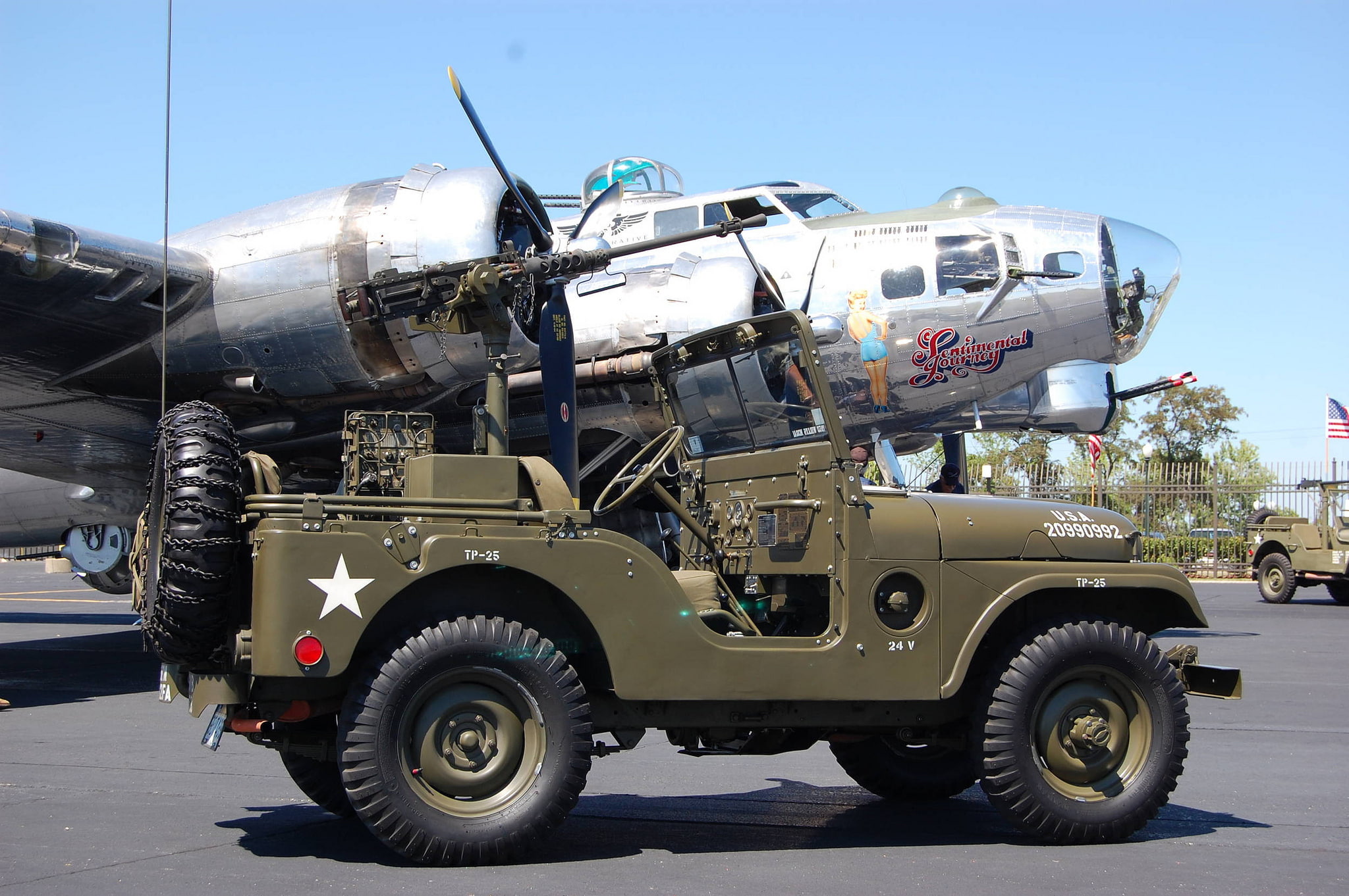 SUV, andquot;jeep М38А1andquot;, patency, high, army, 1080P, Willys M38A1, bombardirovshik, Jeep, B-17G, car, 1955, HD Wallpaper