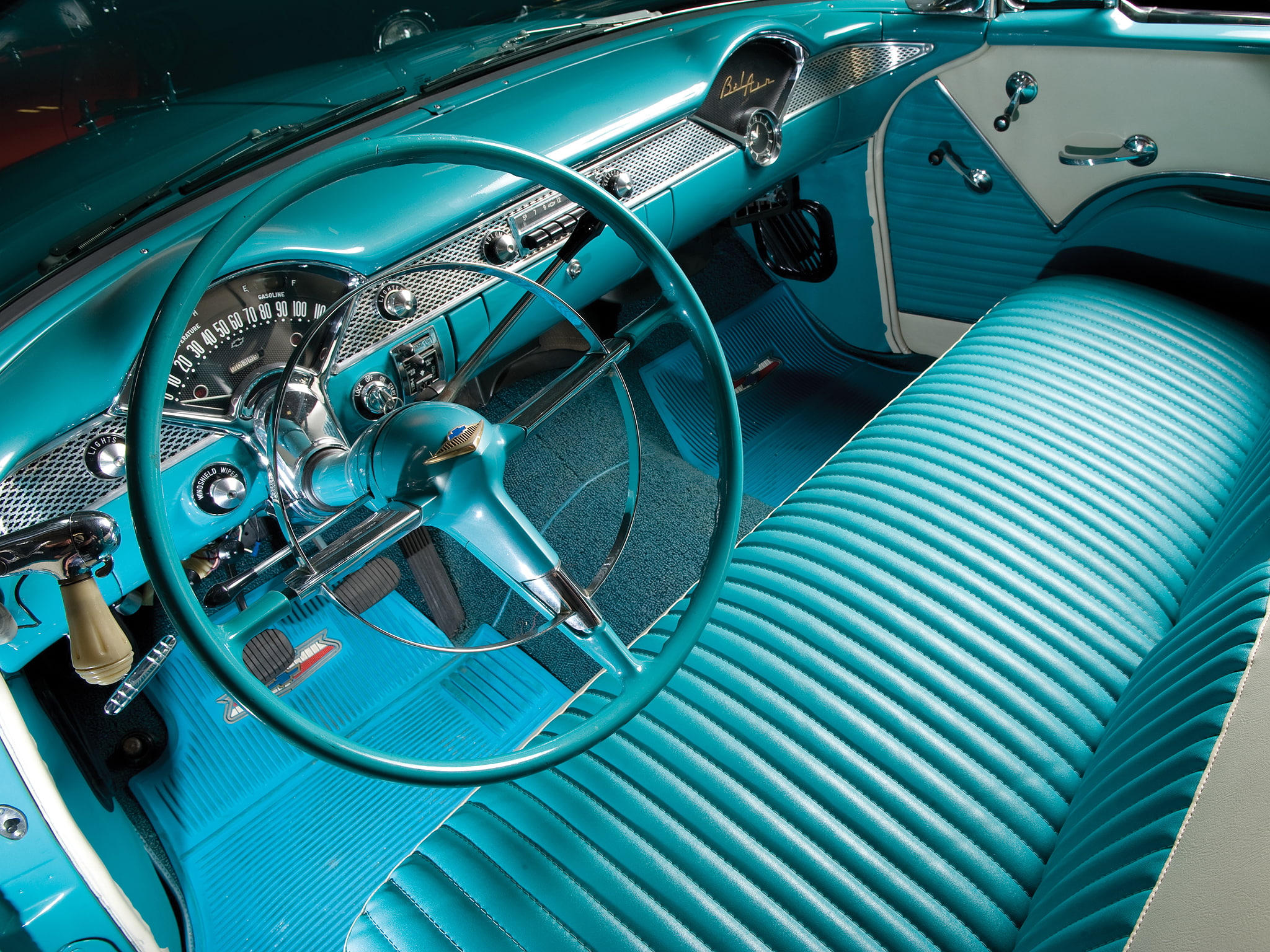 retro, interior, 1955, chevrolet, air, 1080P, bel, 2434 1067d, convertible, HD Wallpaper