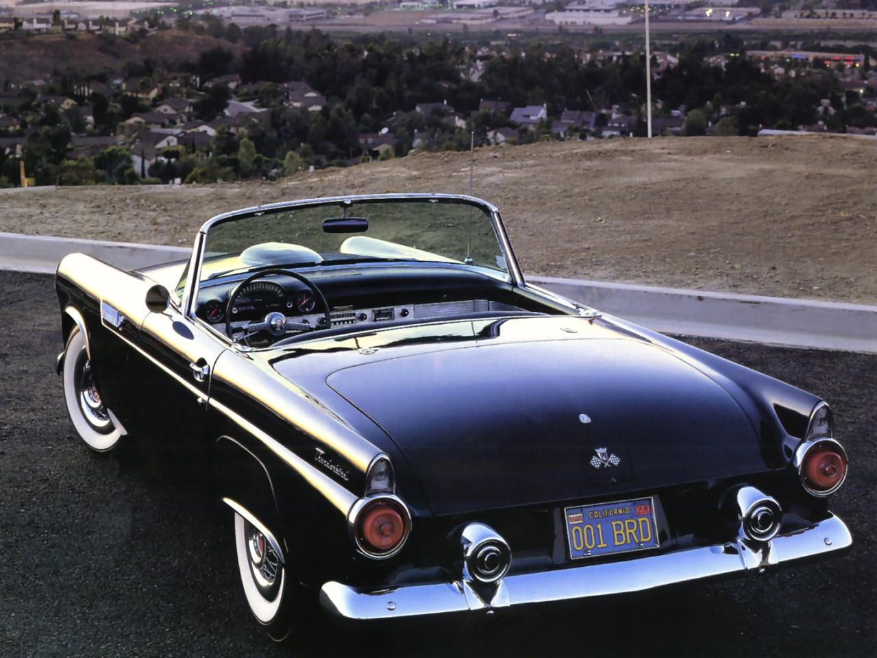 cabriolet, Roadster, 1955, Ford, thunderbird, classic, art, hd, 720P, cars, Old, HD Wallpaper