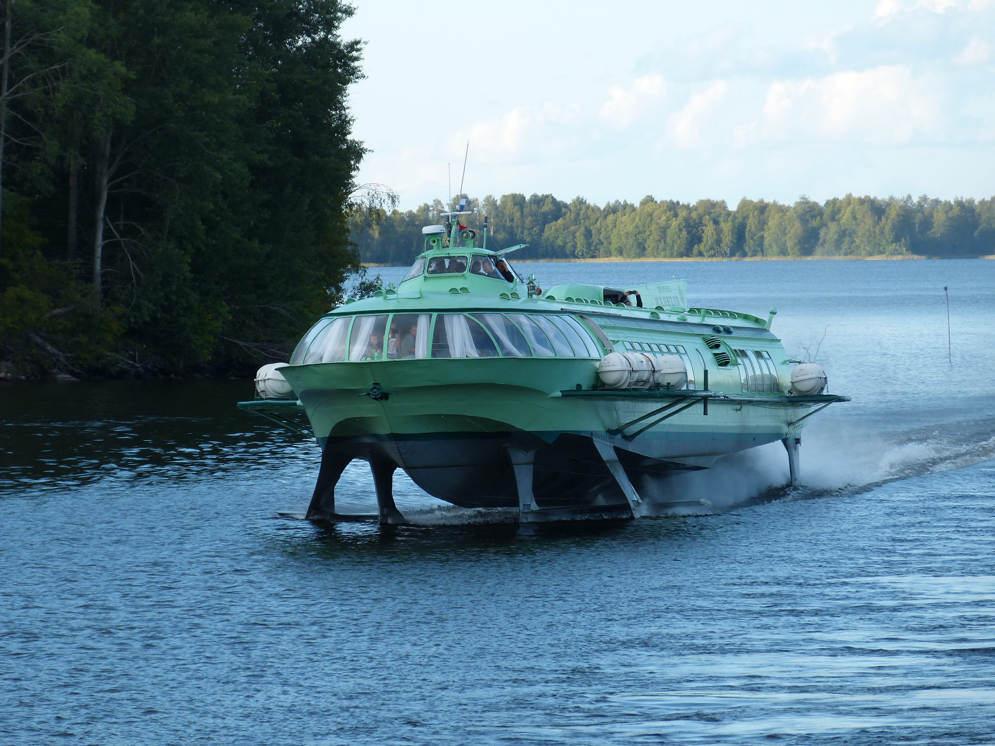 water, outdoors, holiday, Ship, river, nature, 4K, Hydrofoil, boot, sky, tree, tranquil scene, speed, day, mode of transportation, tranquility, recovery, HD Wallpaper