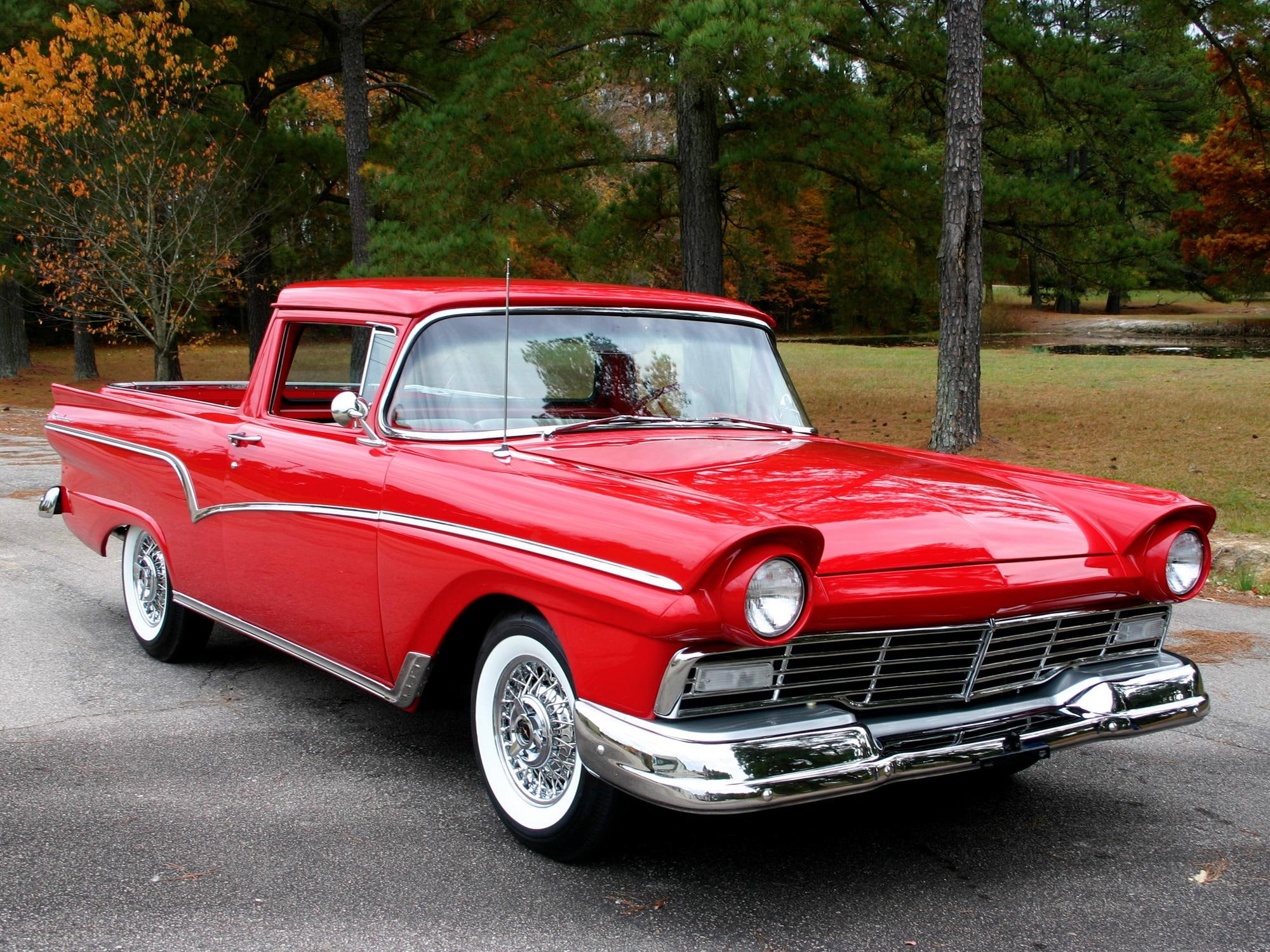 classic, vintage, ranchero, 1080P, antique, truck, 1957, ford, cars, HD Wallpaper