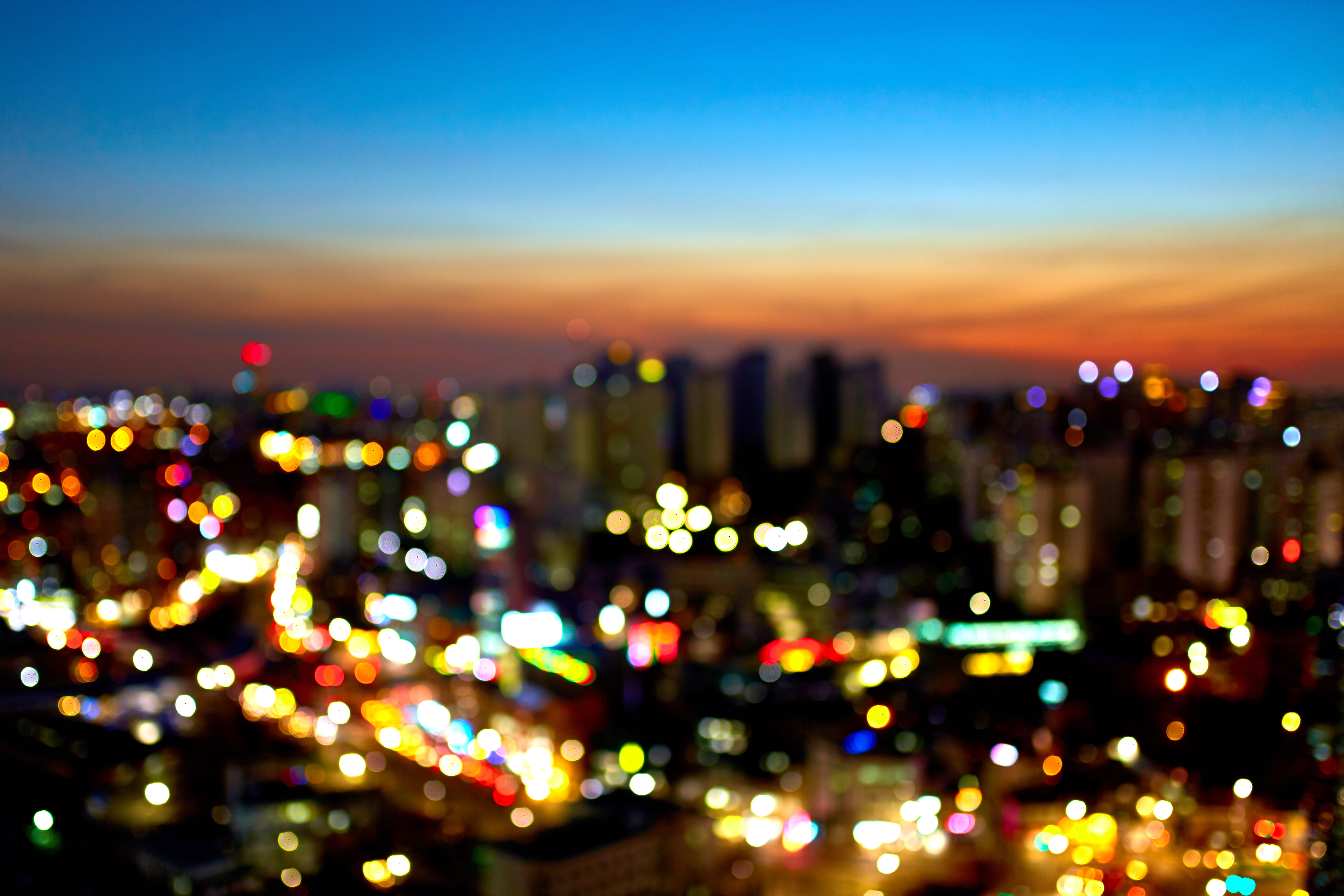 skyscraper, 5K, outdoors, glowing, south korea, defocused, multi colored, no people, korea, building exterior, abstract, textured effect, blur, colors, HD Wallpaper