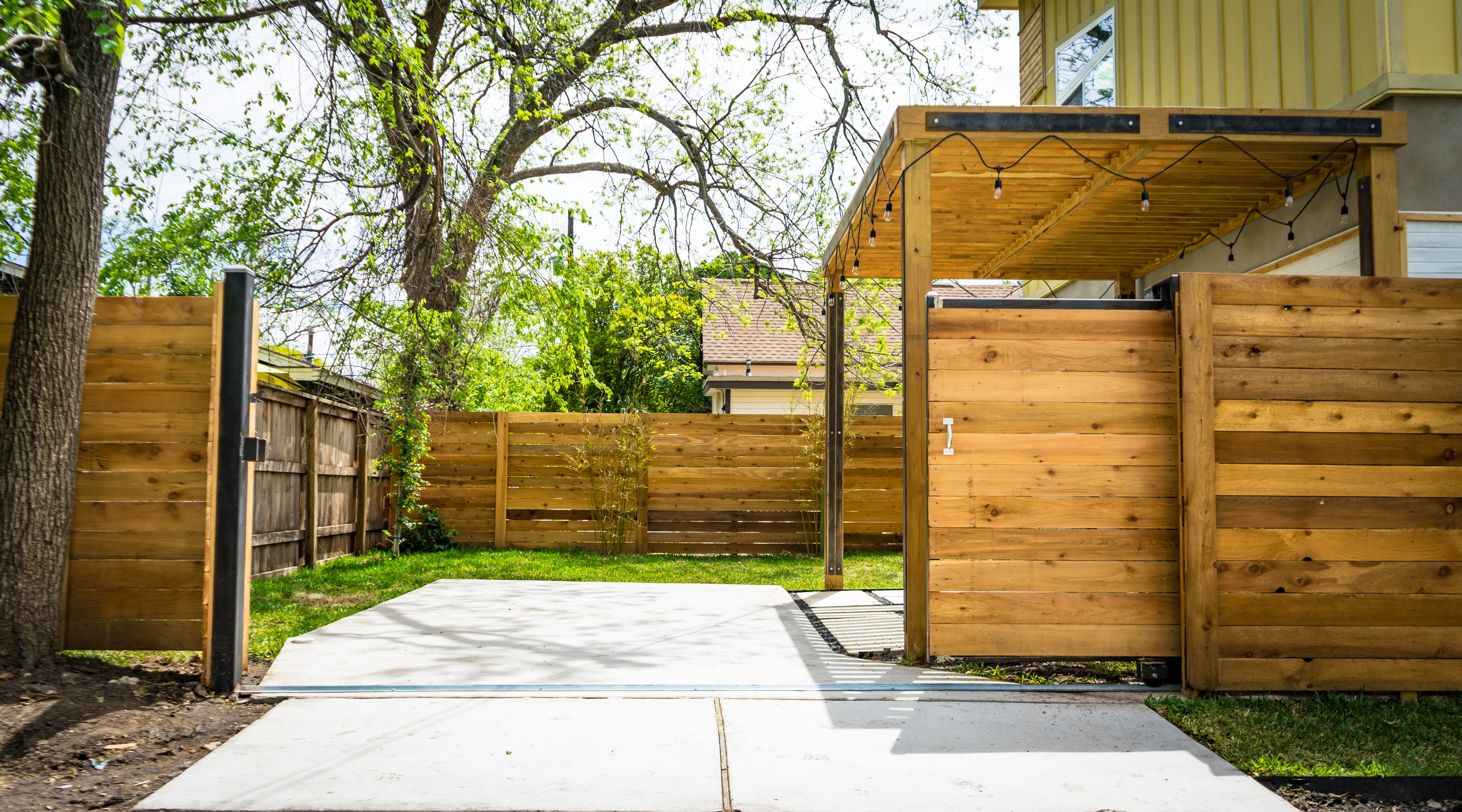 no people, footpath, plant, daylight, wooden, open, wood, building, sunlight, gate, home, absence, family, architecture, opened, day, house, cabin, outdoors, HD Wallpaper