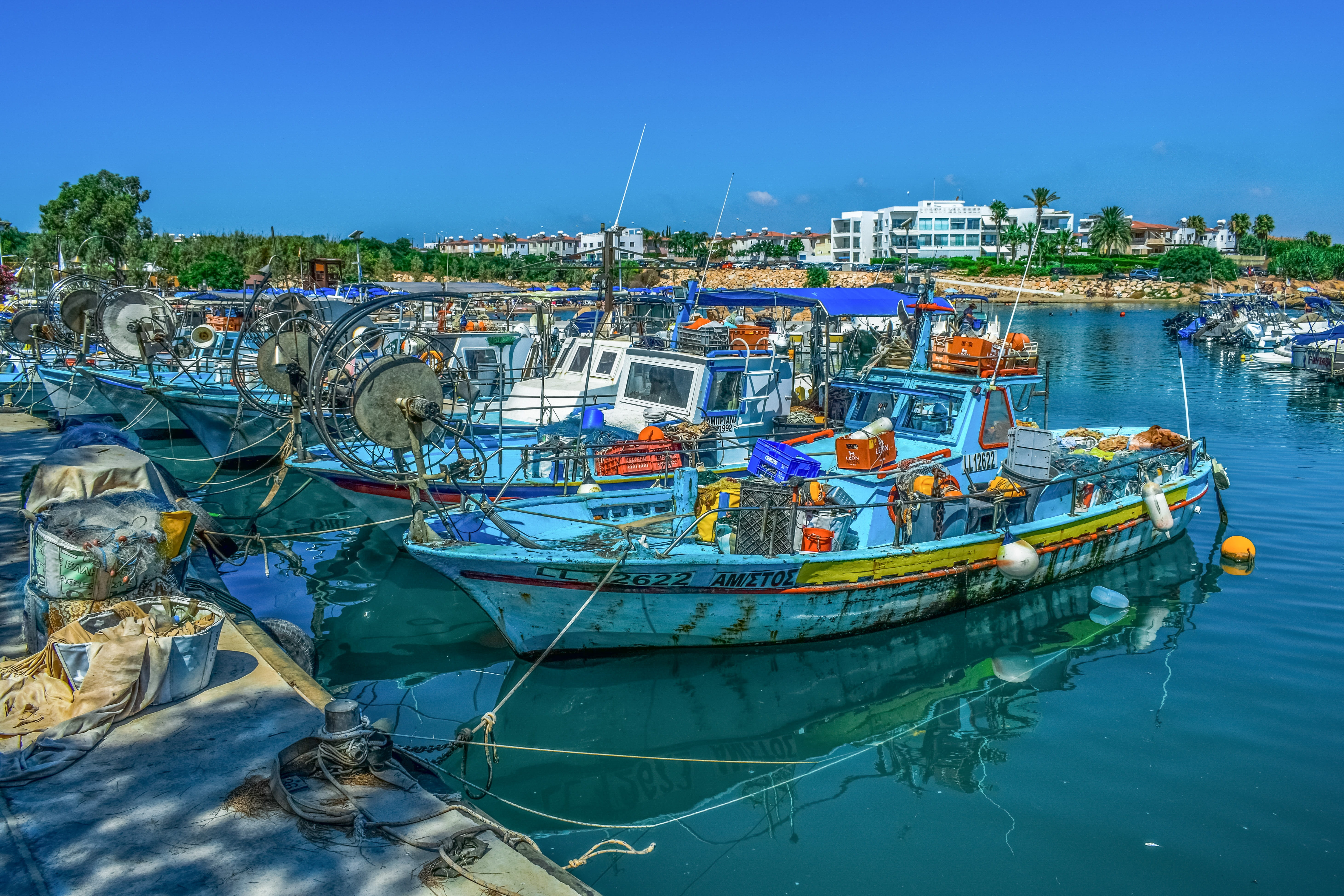 fishing boat, moored, dock, sailboat, fishing industry, sea, anchored, transportation, no people, light, beside, outdoors, mode of transportation, travel, HD Wallpaper