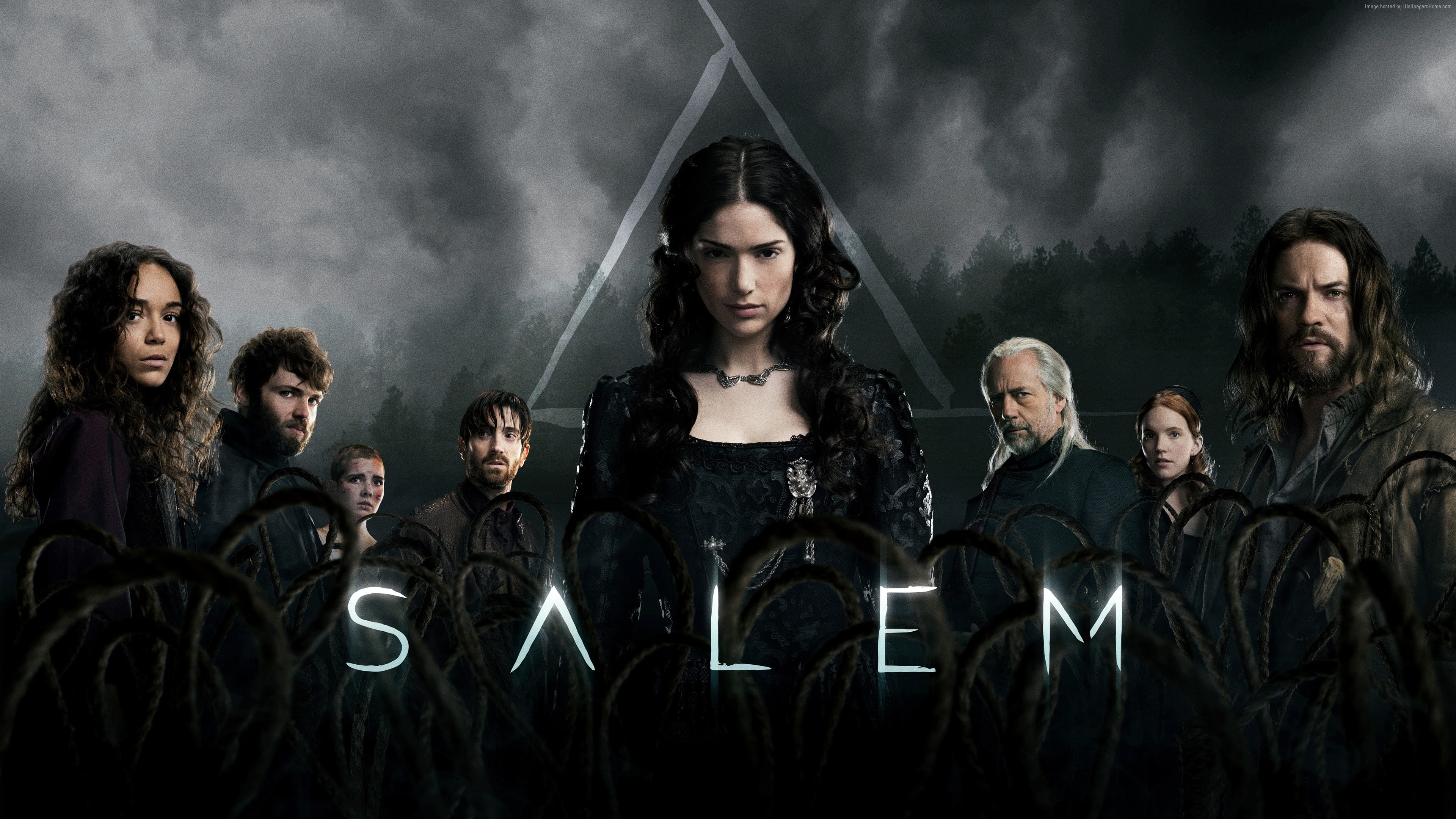 Shane West, males, young adult, adult, witch, crowd, women, dark, young men, 3 season, Salem 3, studio shot, group of people, standing, Janet Montgomery, HD Wallpaper