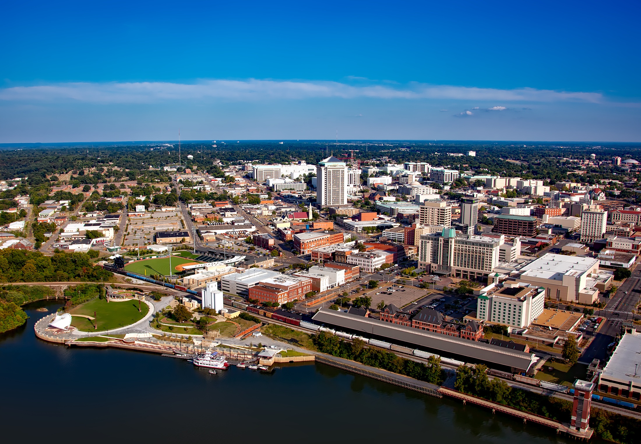 water, city, travel destinations, cloud - sky, nature, montgomery, urban, hdr, built structure, sea, day, waterfront, cities, cityscape, high angle view, HD Wallpaper