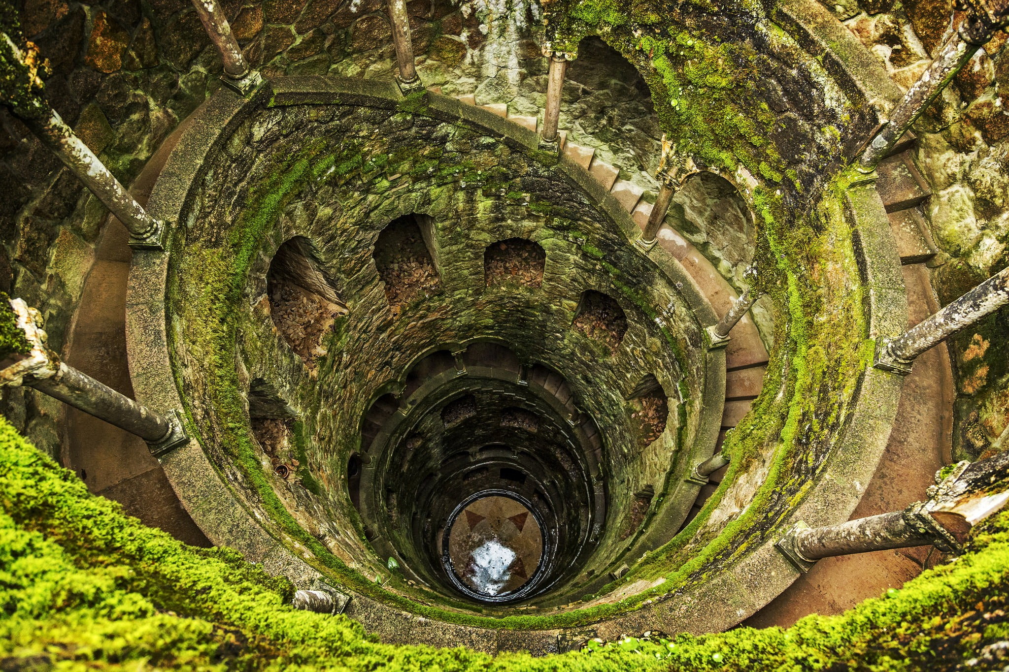 stairs, Enclave, 1080P, tunnel, the past, no people, concrete, arch, outdoors, history, tree, weathered, ancient, building, staircase, ruined, green, wall, HD Wallpaper