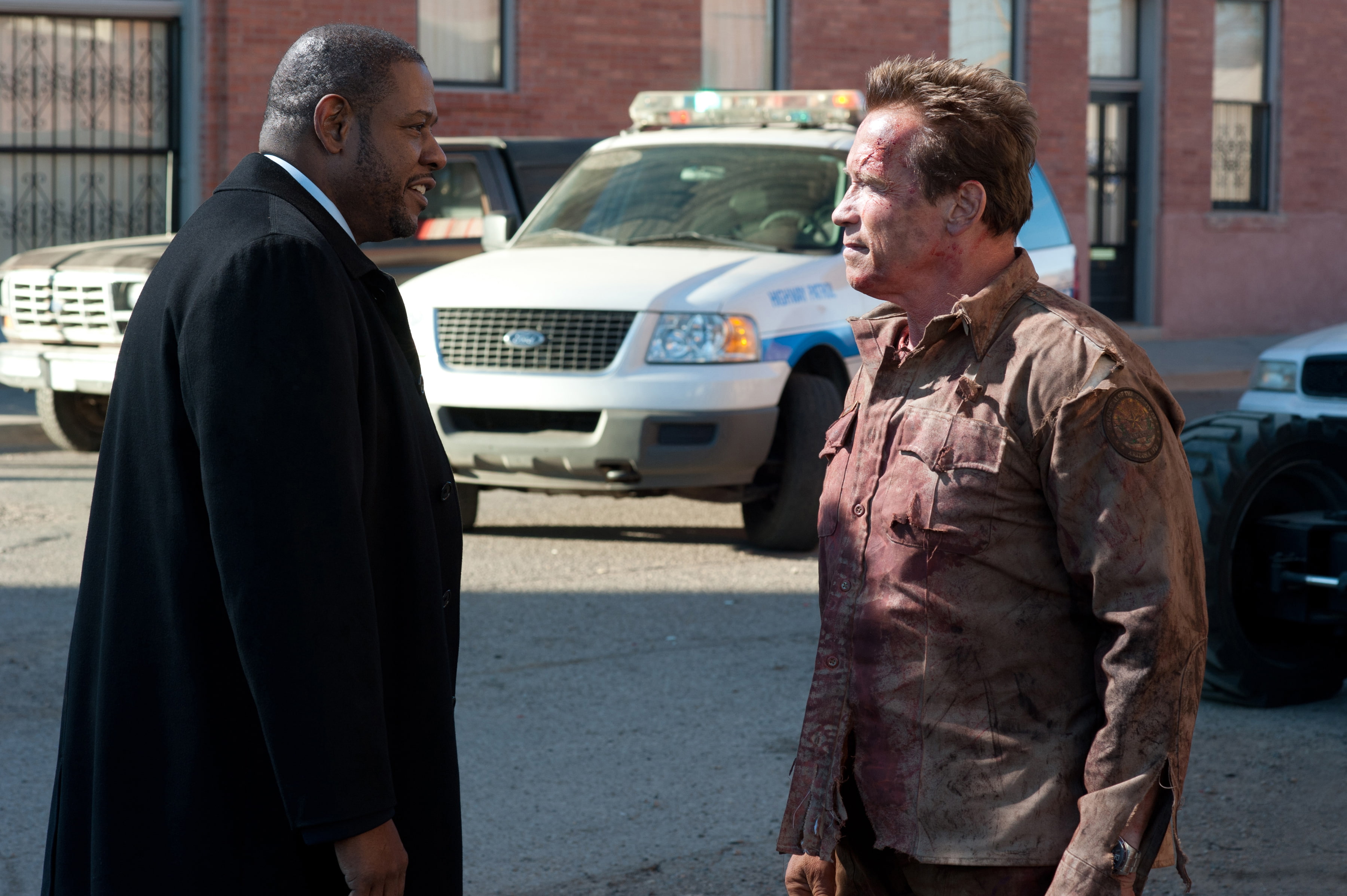 2K, Return of the hero, police, agent, Sheriff Ray Owens, Arnold Schwarzenegger, Forest Whitaker, Agent John Bannister, Sheriff, The Last Stand, HD Wallpaper
