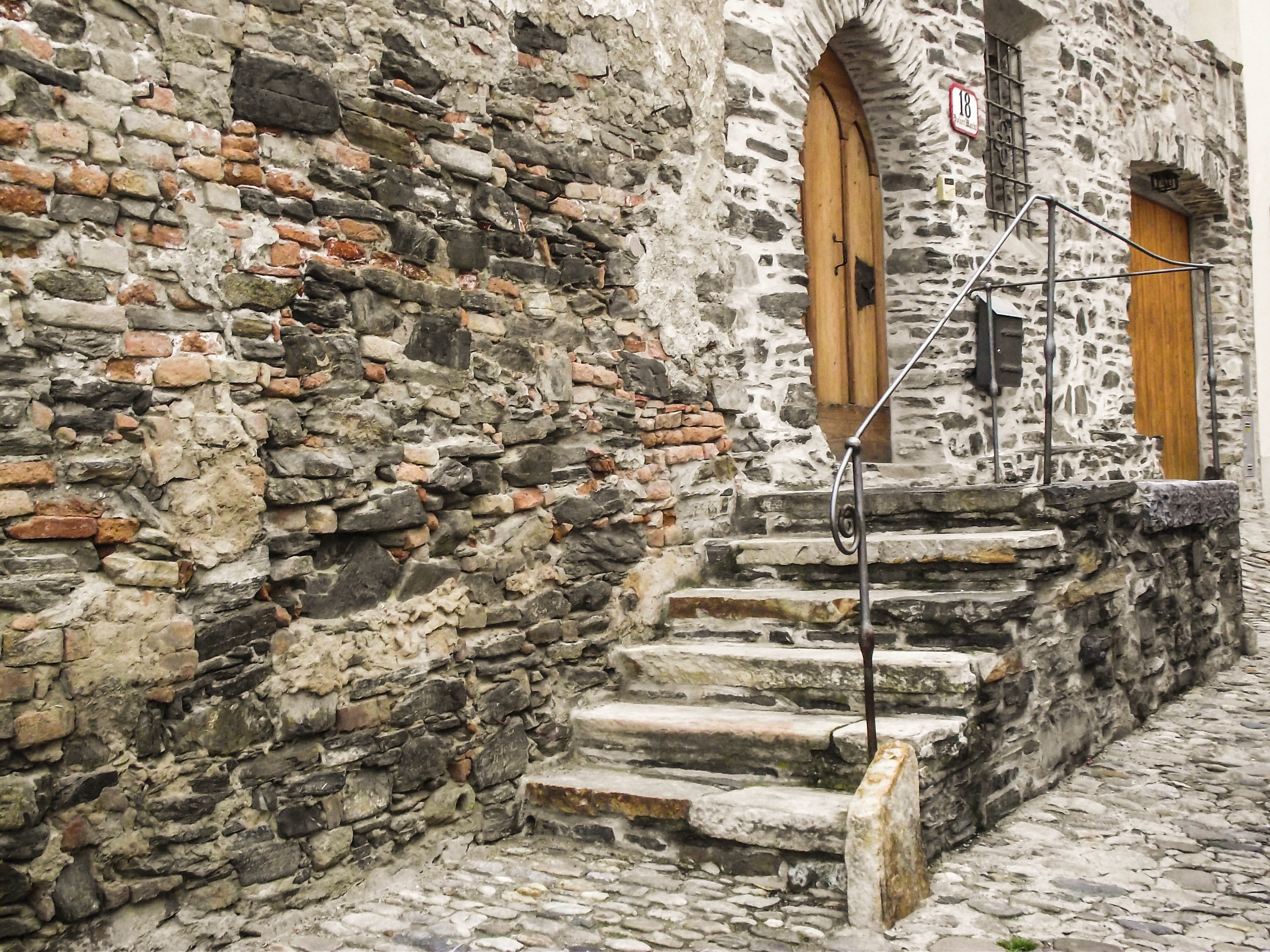 the way forward, solid, closed, stone material, concrete, cobblestones, the past, railing, grey, outdoors, no people, paving stone, 4K, floor, road, building exterior, HD Wallpaper