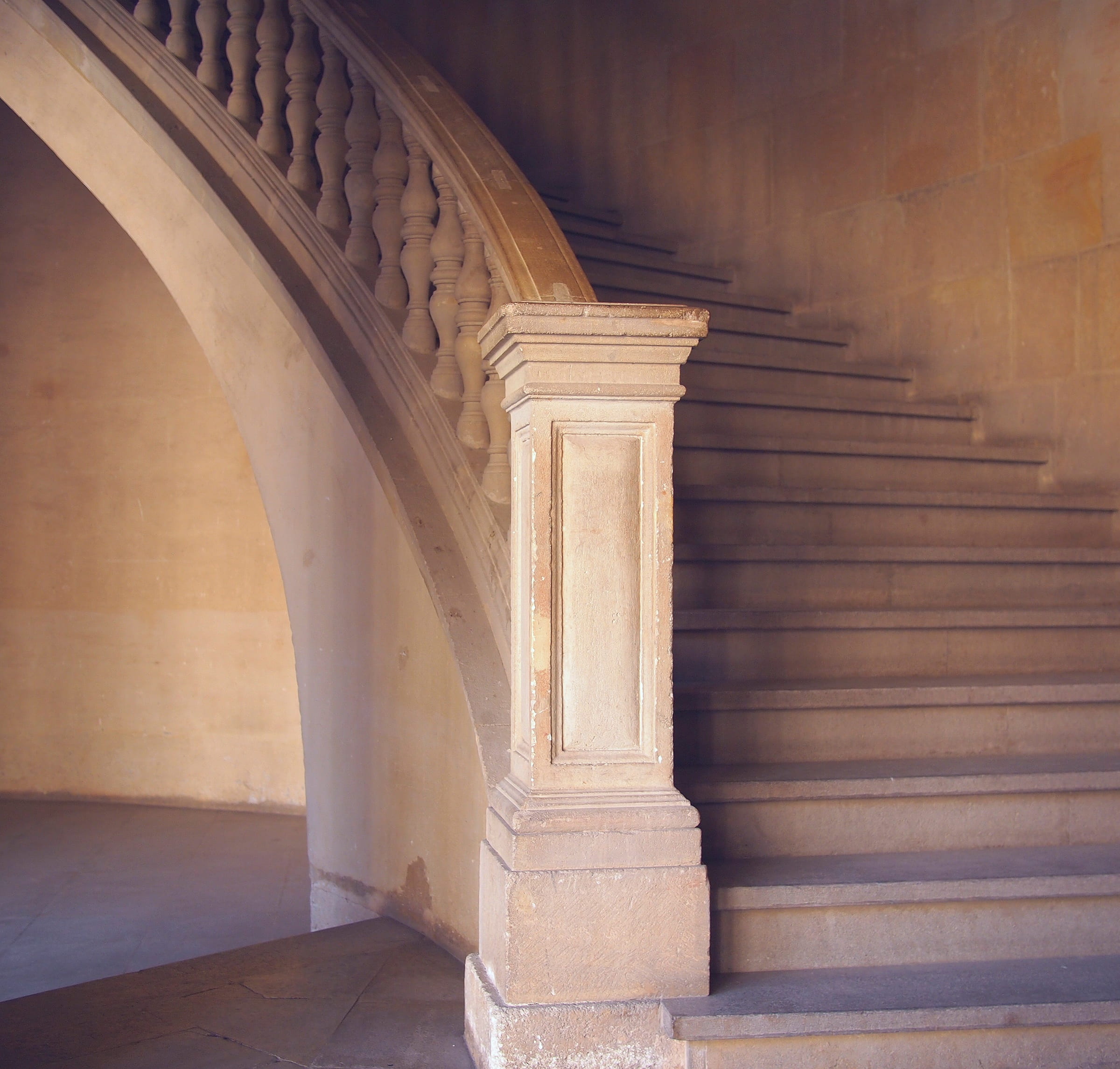1080P, day, stairs, history, the past, buildings, staircase, building, ancient, steps and staircases, railing, outdoors, no people, built structure, steps, HD Wallpaper